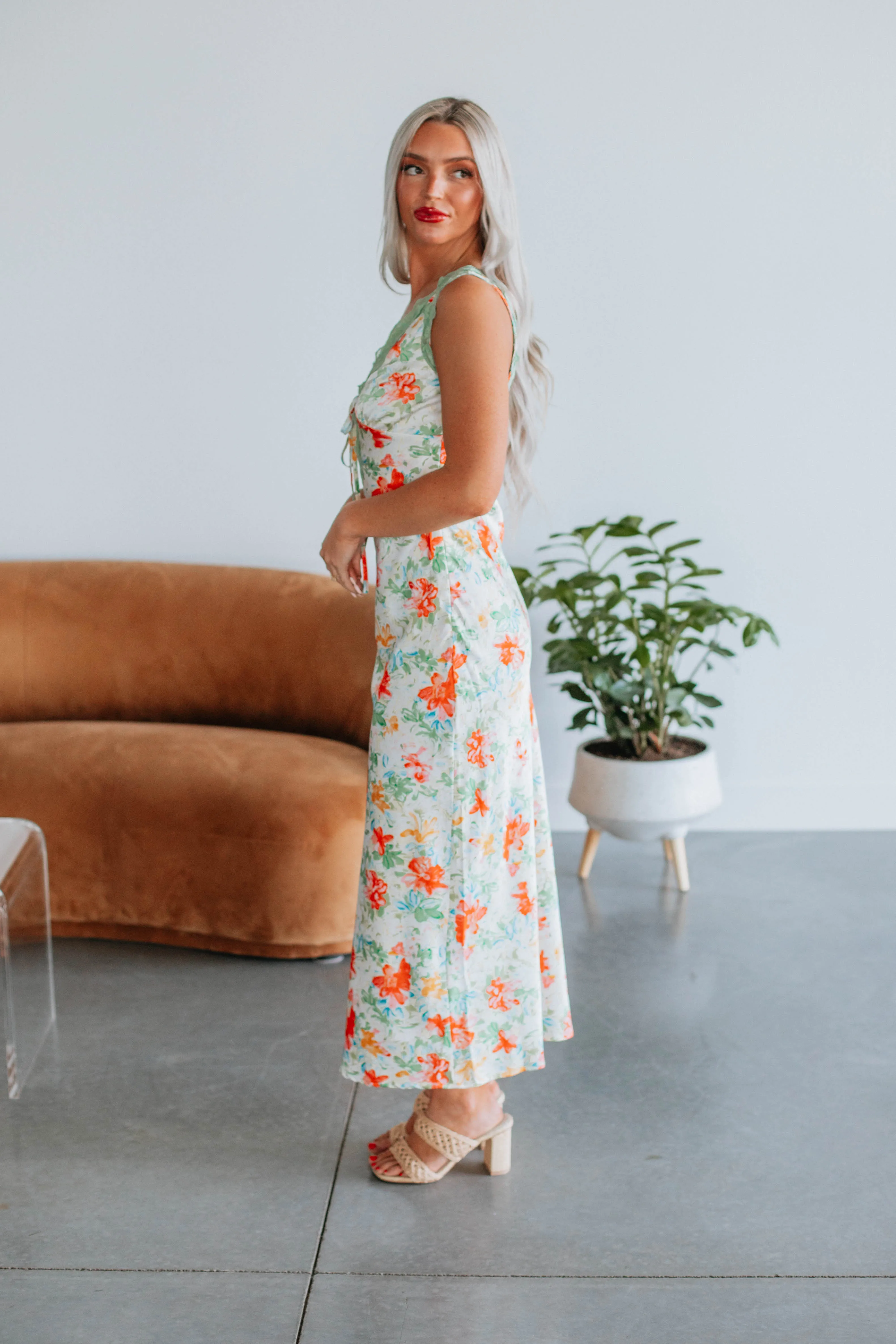 Eva Floral Dress - Sage Mix sold by Wild Oak Boutique product image thumbnail 5
