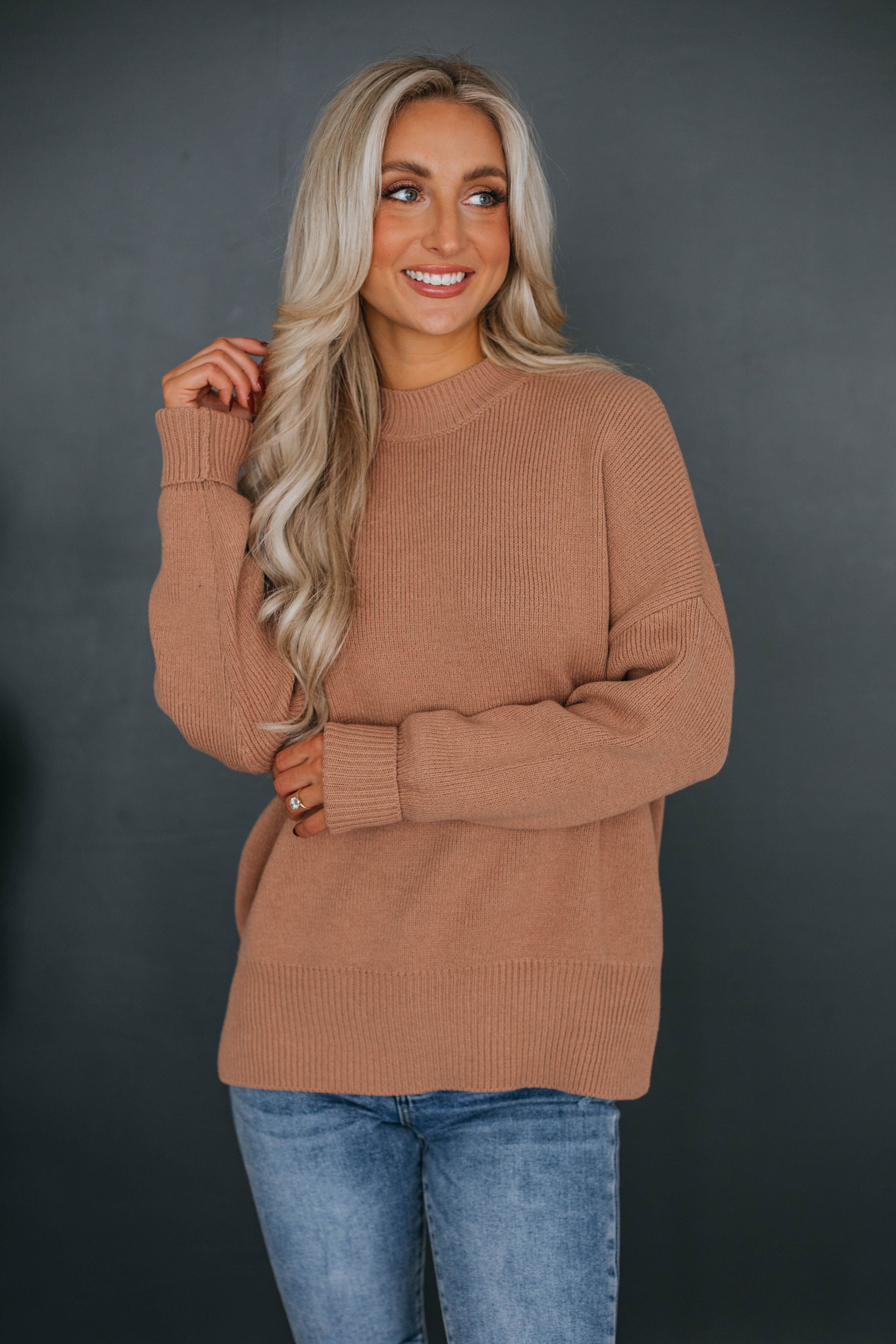 Chelsea Mock Neck Sweater - Clay sold by Wild Oak Boutique product image thumbnail 5