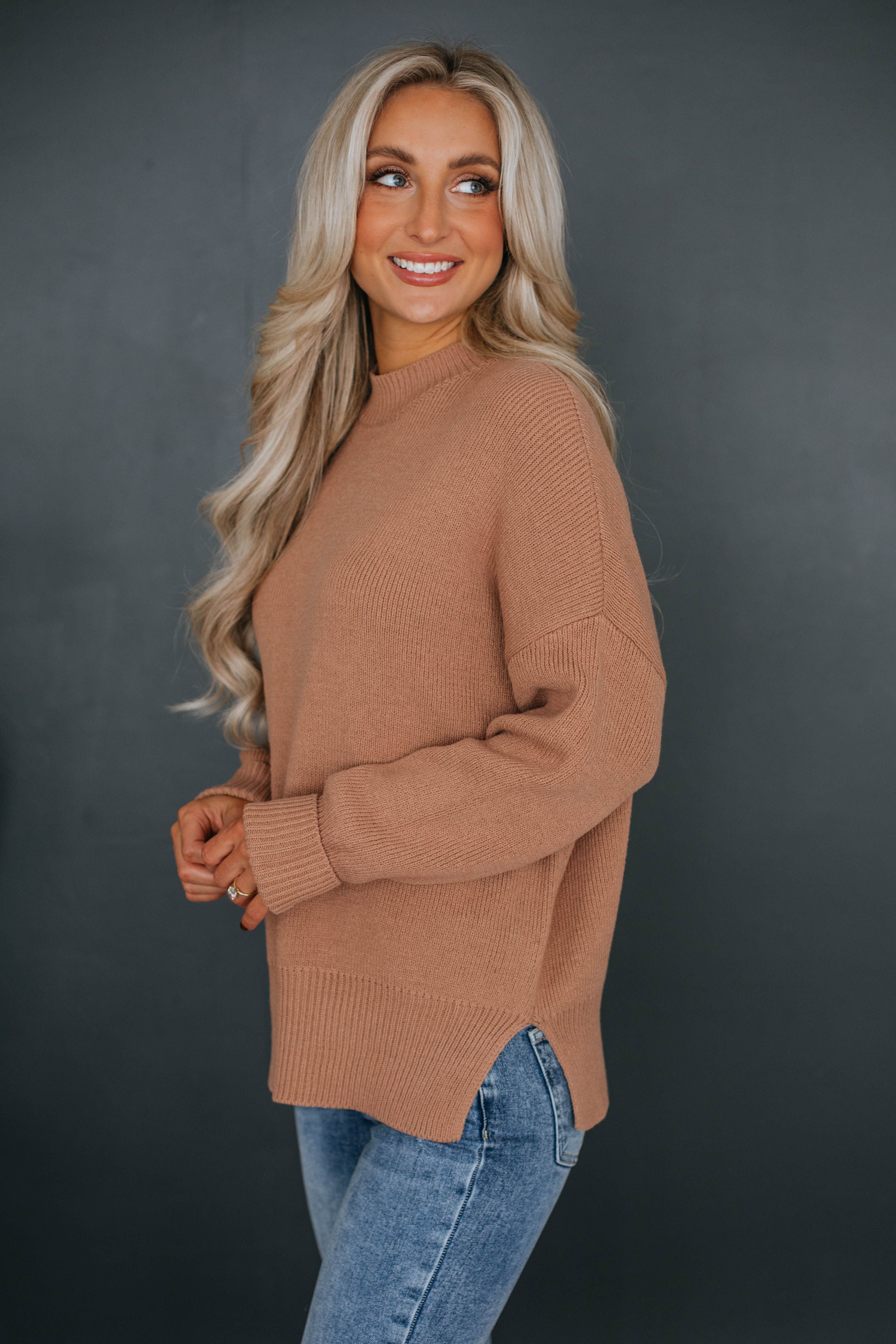 Chelsea Mock Neck Sweater - Clay sold by Wild Oak Boutique product image thumbnail 3