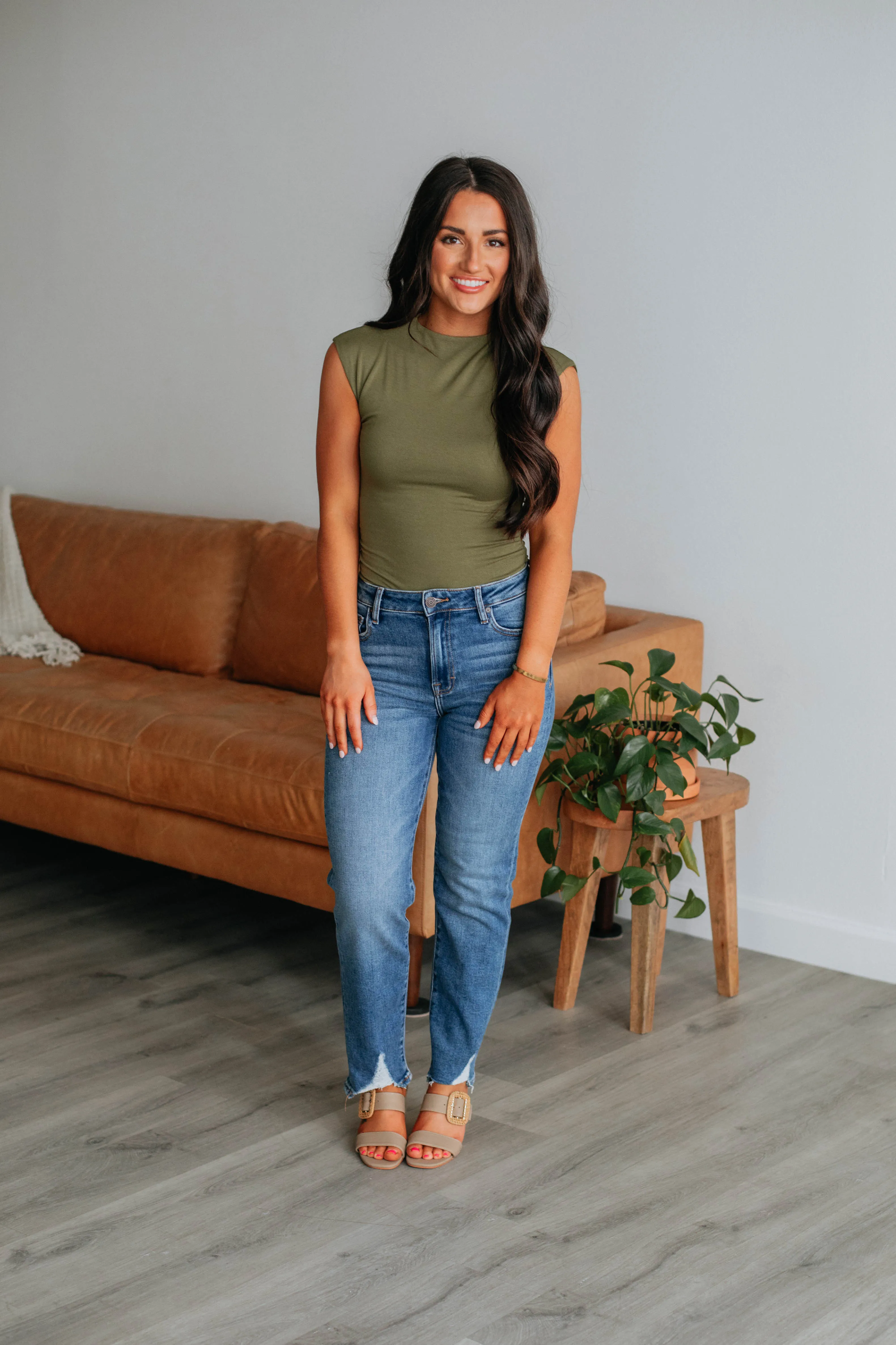 Val Ruched Bodysuit - Olive sold by Wild Oak Boutique product image thumbnail 3