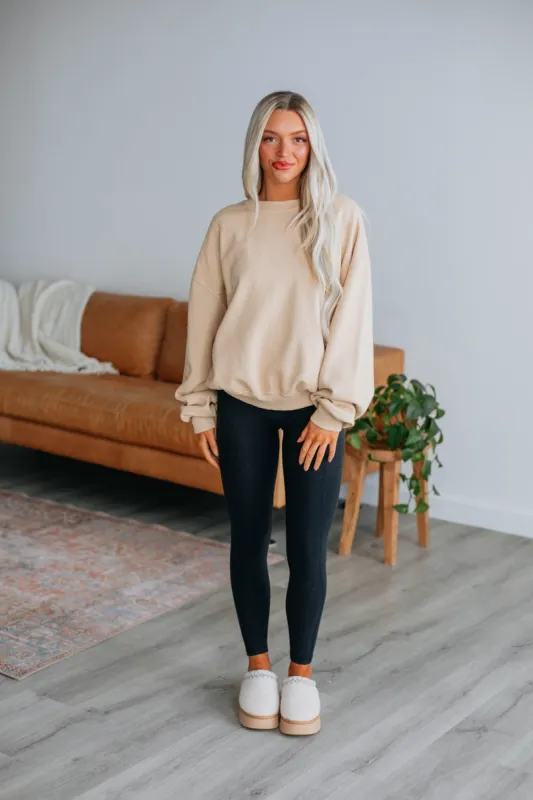 Corby Oversized Sweatshirt - Taupe sold by Wild Oak Boutique