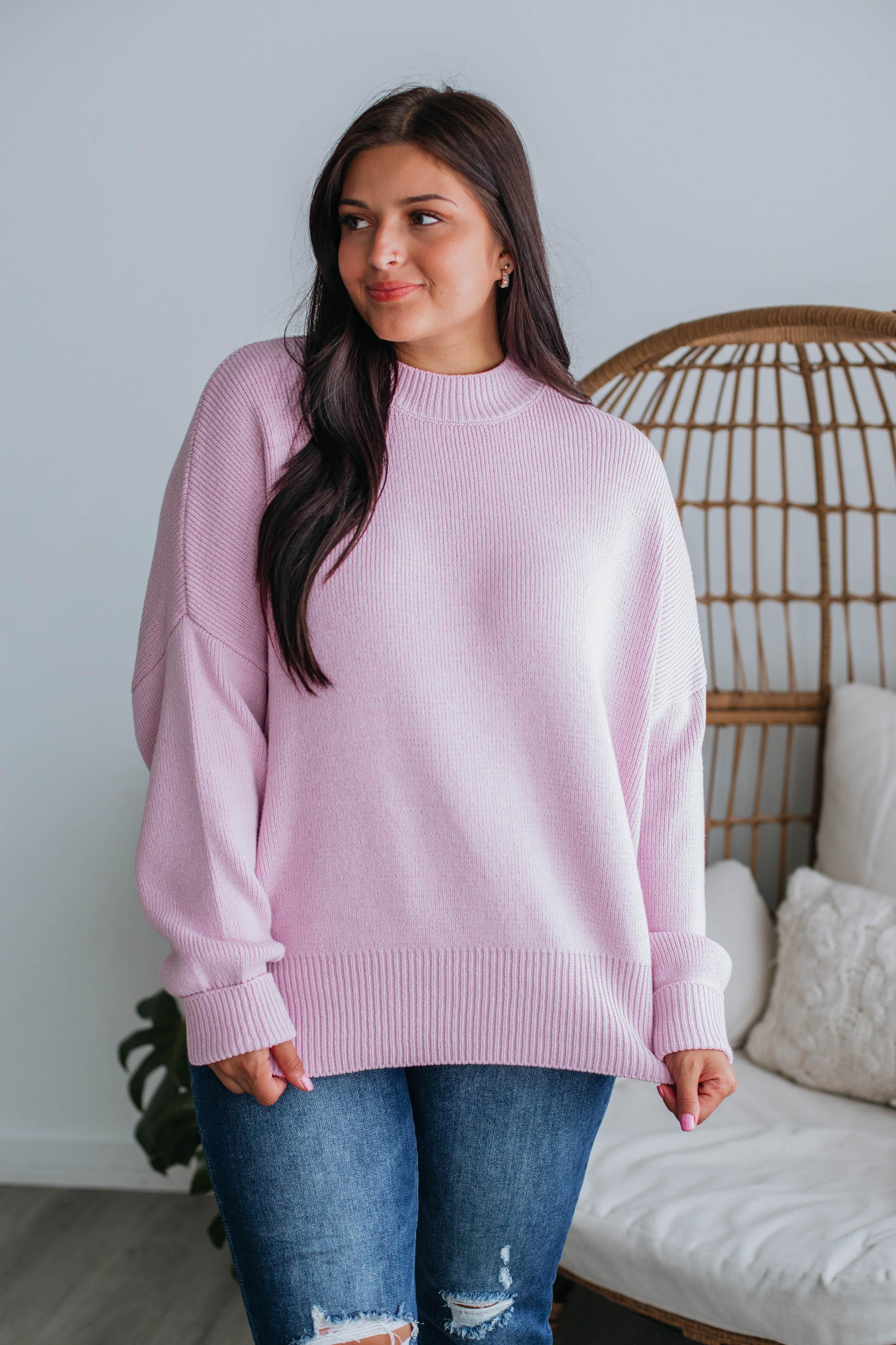 Chelsea Mock Neck Sweater - Lilac sold by Wild Oak Boutique product image thumbnail 5