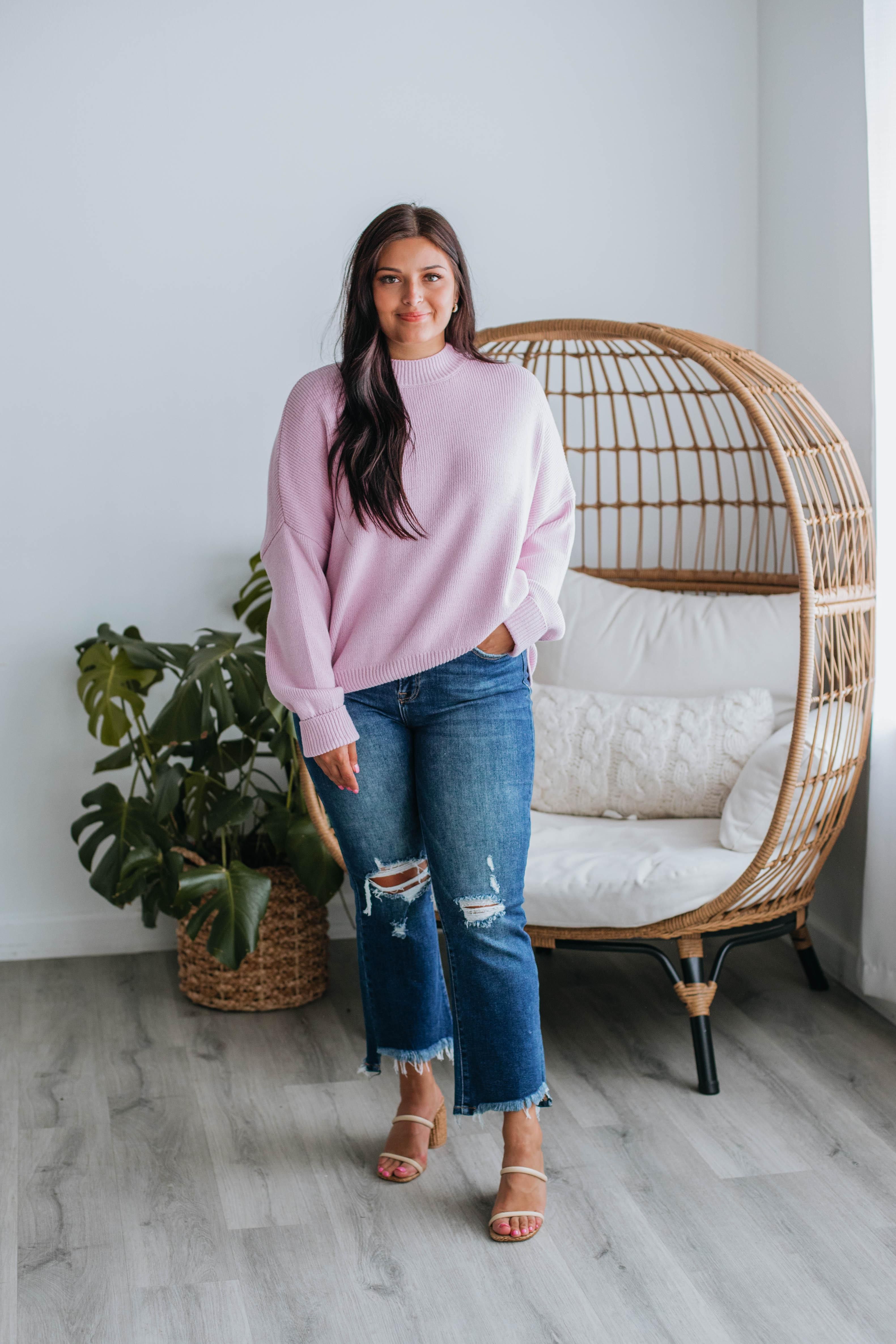 Chelsea Mock Neck Sweater - Lilac sold by Wild Oak Boutique product image thumbnail 6