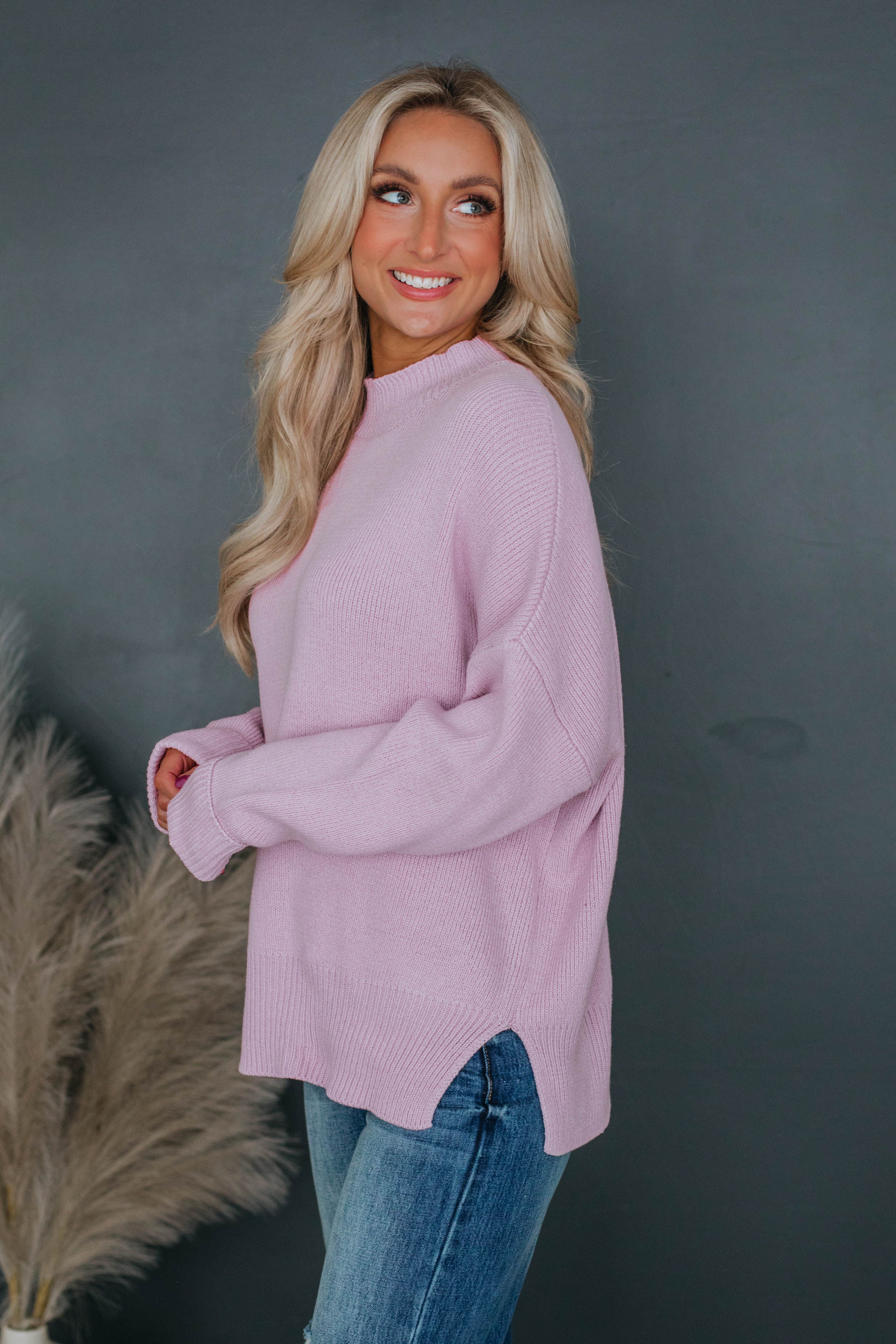 Chelsea Mock Neck Sweater - Lilac sold by Wild Oak Boutique product image thumbnail 4