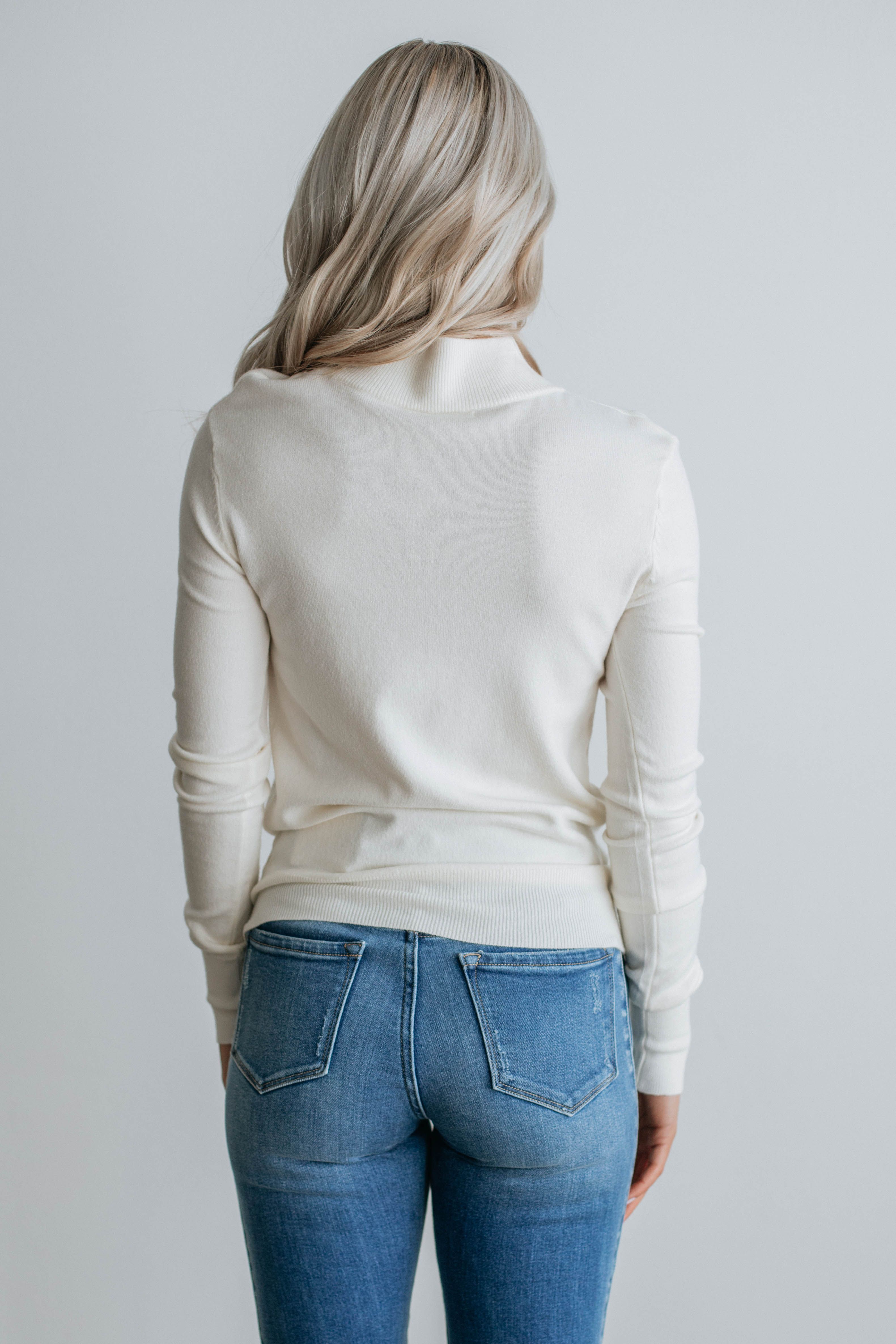Afton Mock Neck Top - Ivory sold by Wild Oak Boutique product image thumbnail 5
