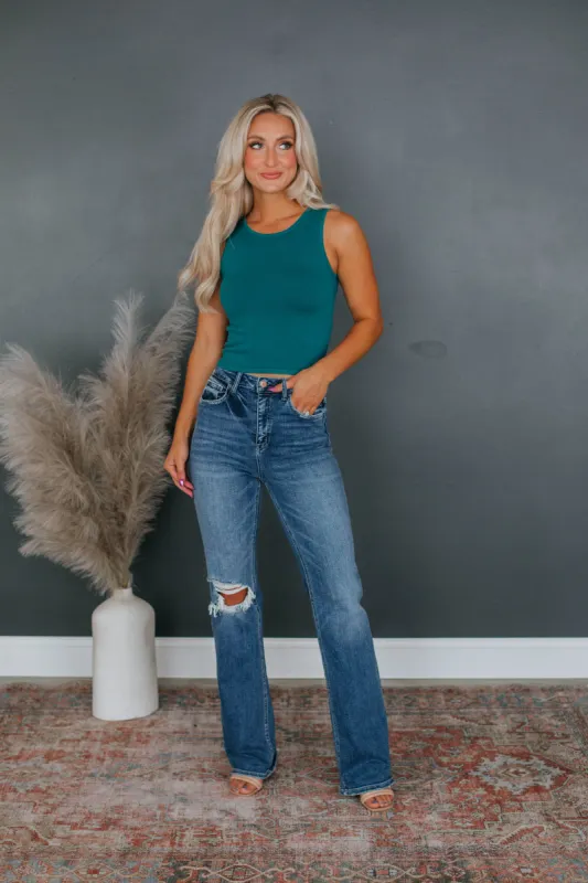 Vivian Tank - Teal sold by Wild Oak Boutique