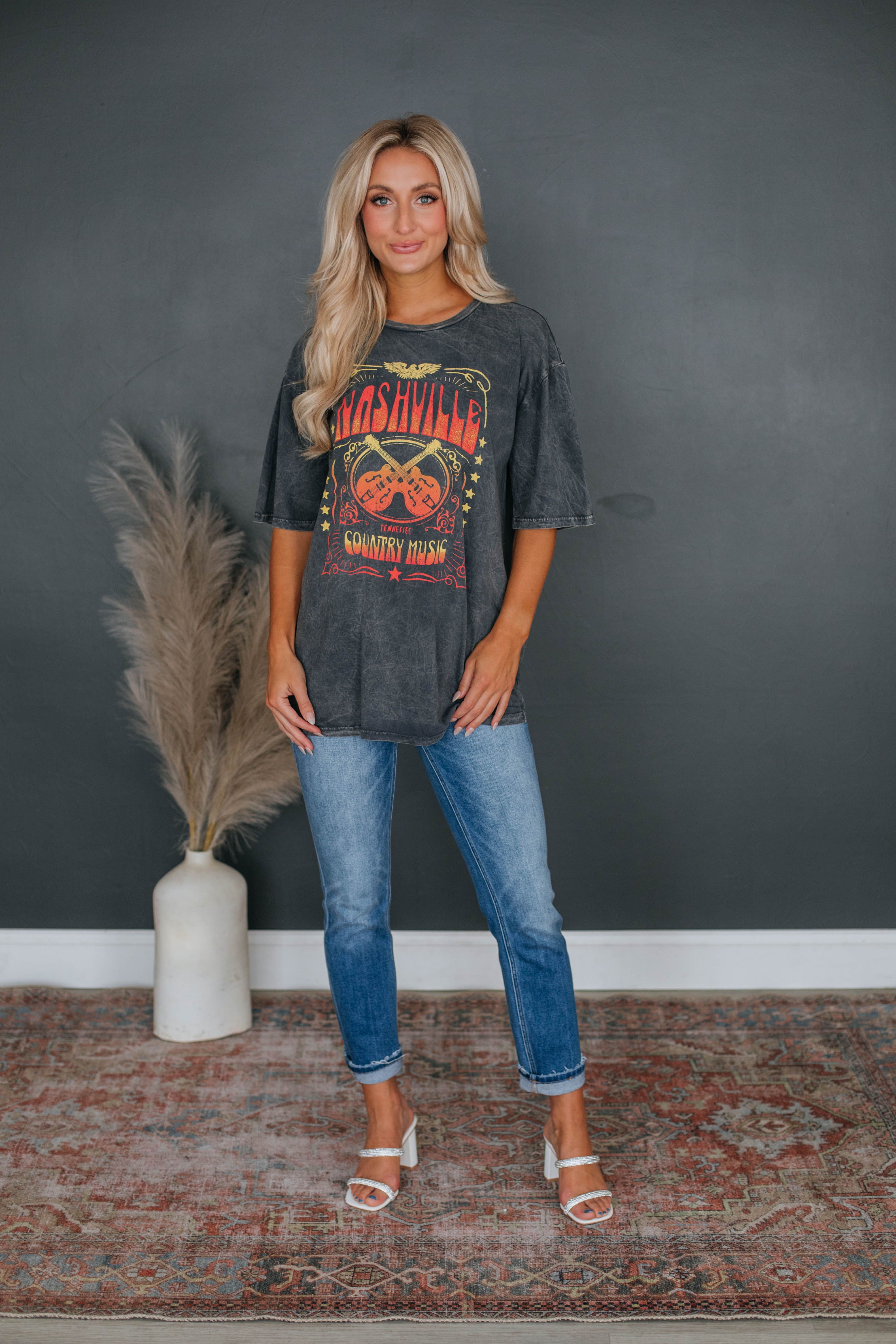 Nashville Oversized Graphic Tee sold by Wild Oak Boutique product image thumbnail 2