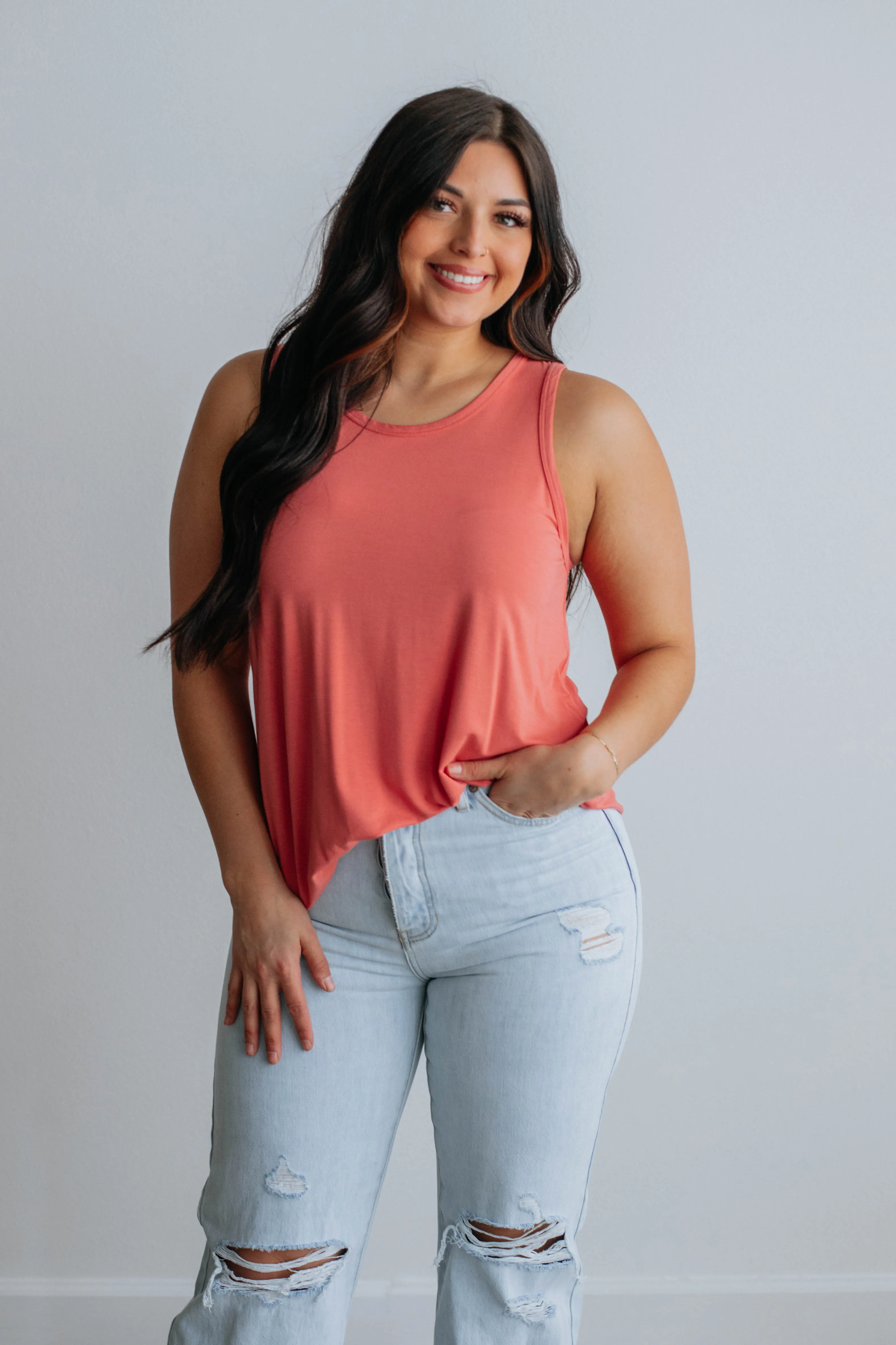 Dava Basic Tank - Watermelon sold by Wild Oak Boutique product image thumbnail 4