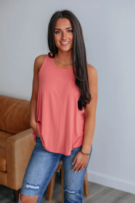 Dava Basic Tank - Watermelon sold by Wild Oak Boutique