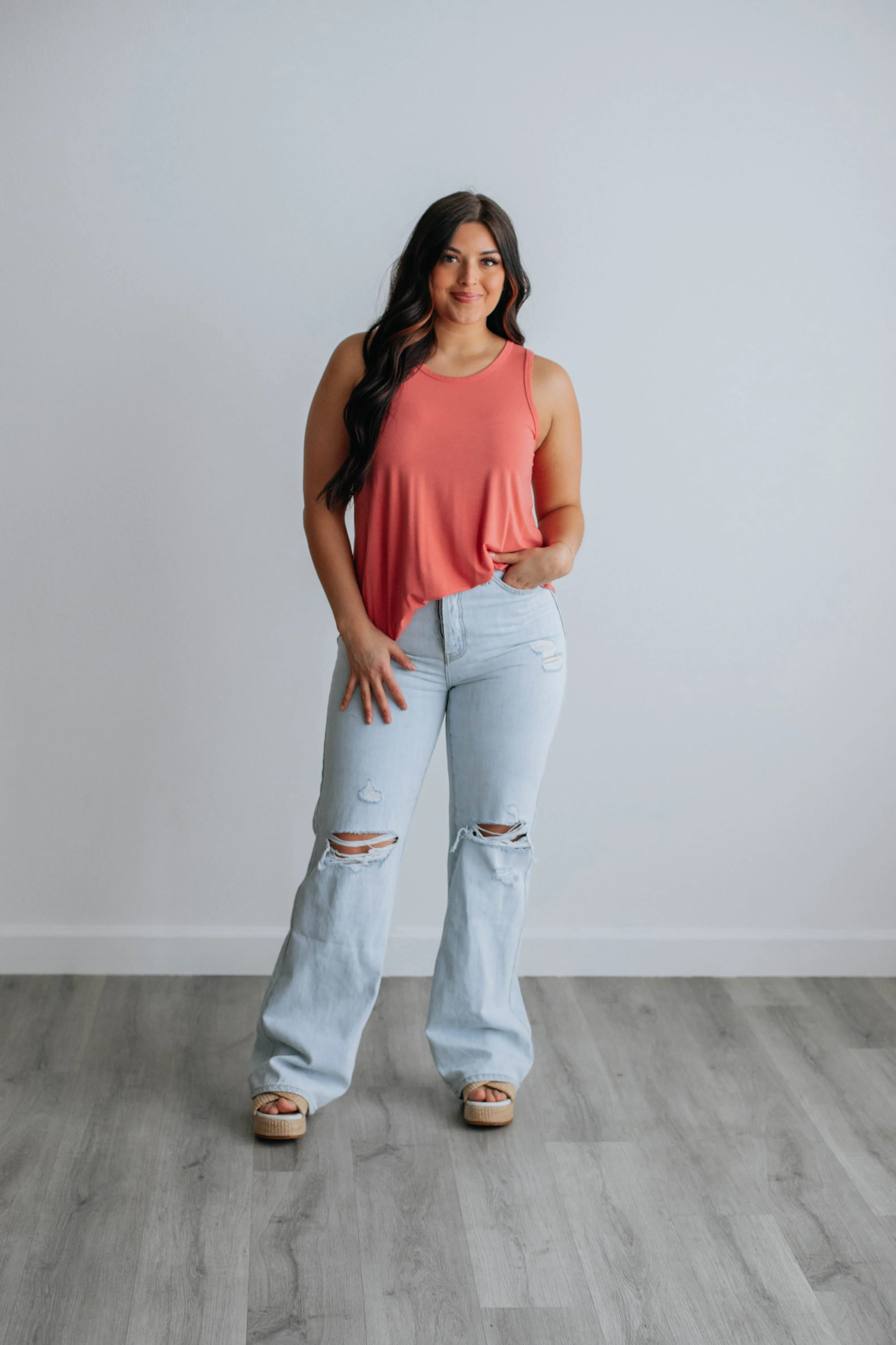 Dava Basic Tank - Watermelon sold by Wild Oak Boutique product image thumbnail 5