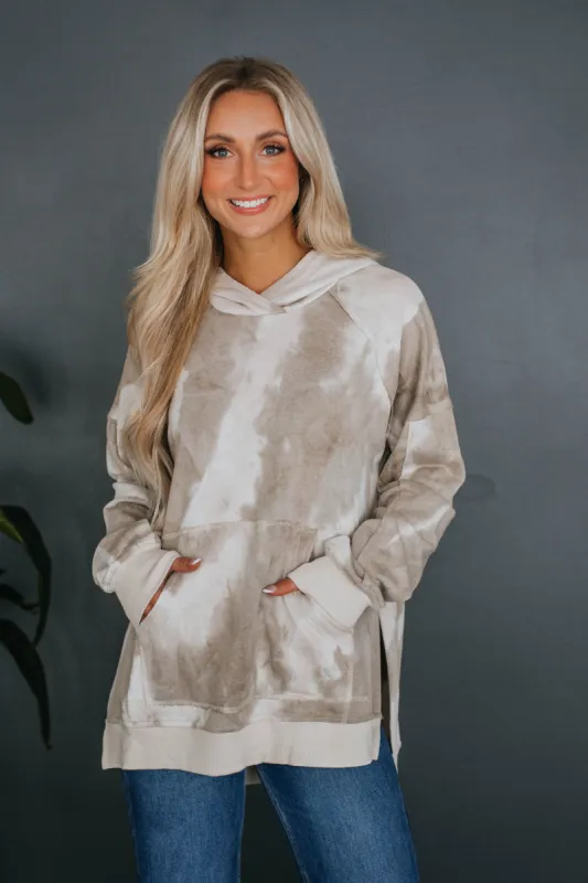 Leylan Tie-Dye Hoodie - Oat sold by Wild Oak Boutique