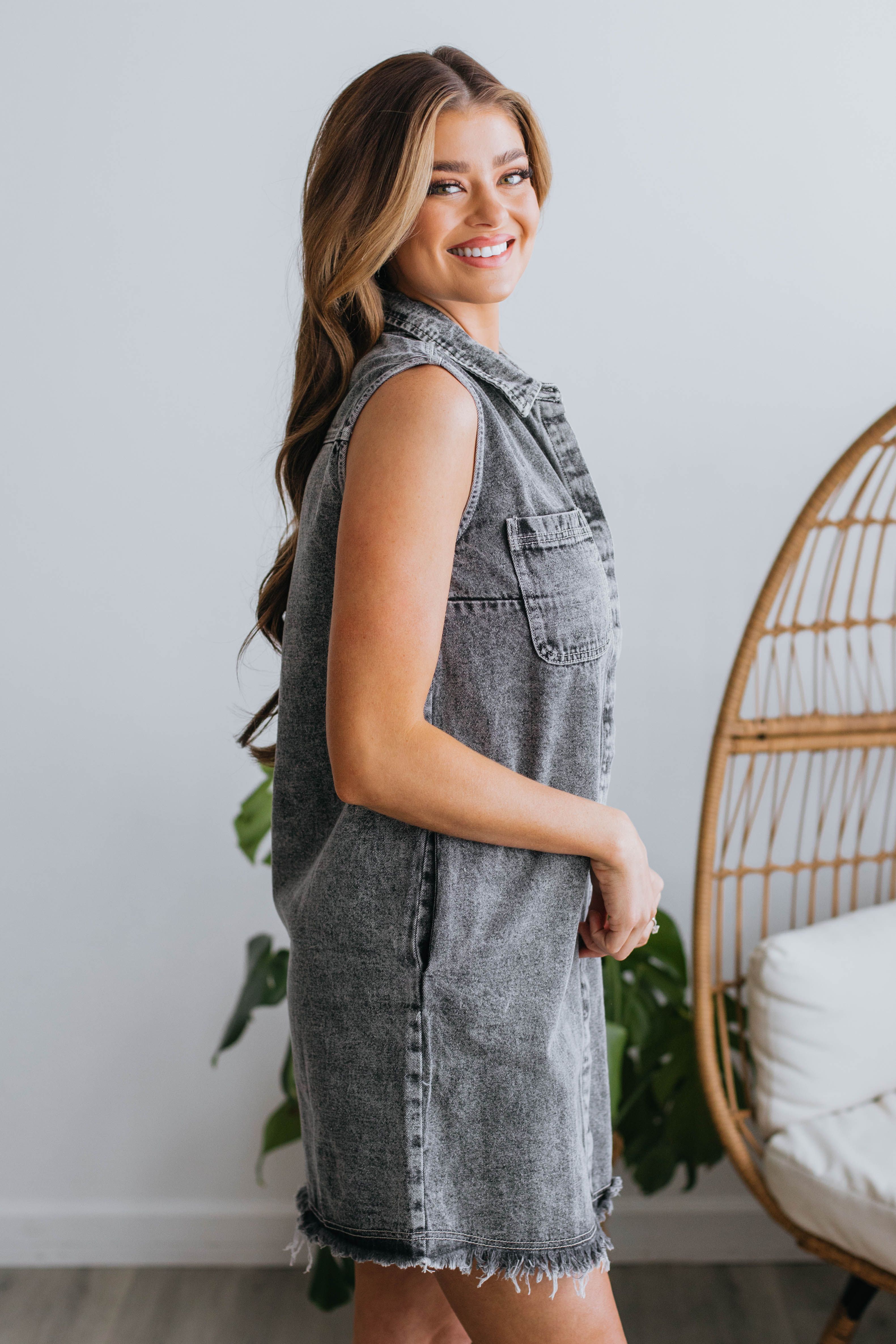 Anette Denim Dress - Vintage Black sold by Wild Oak Boutique product image thumbnail 5