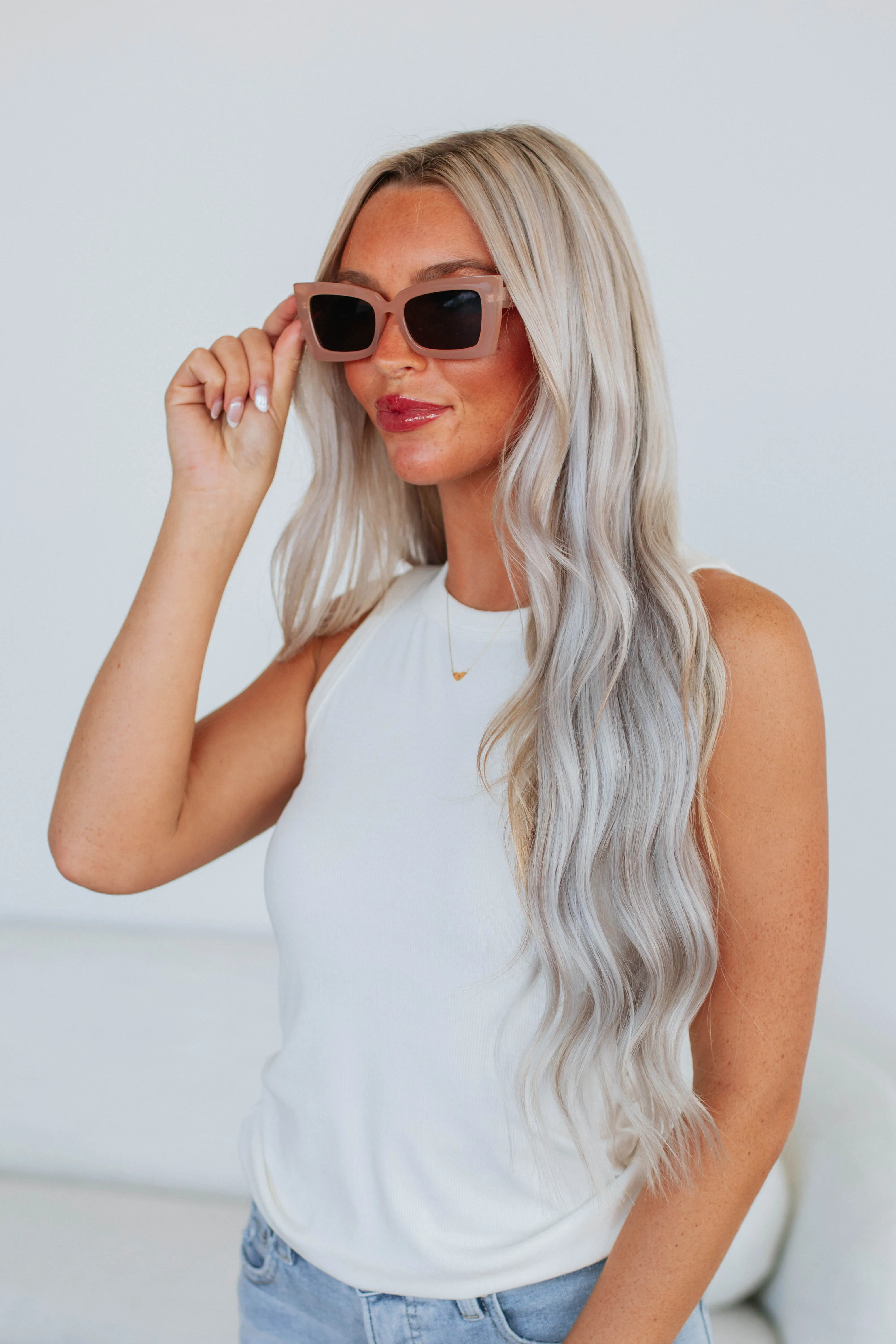 Vibe Check Sunglasses - Cream sold by Wild Oak Boutique product image thumbnail 2