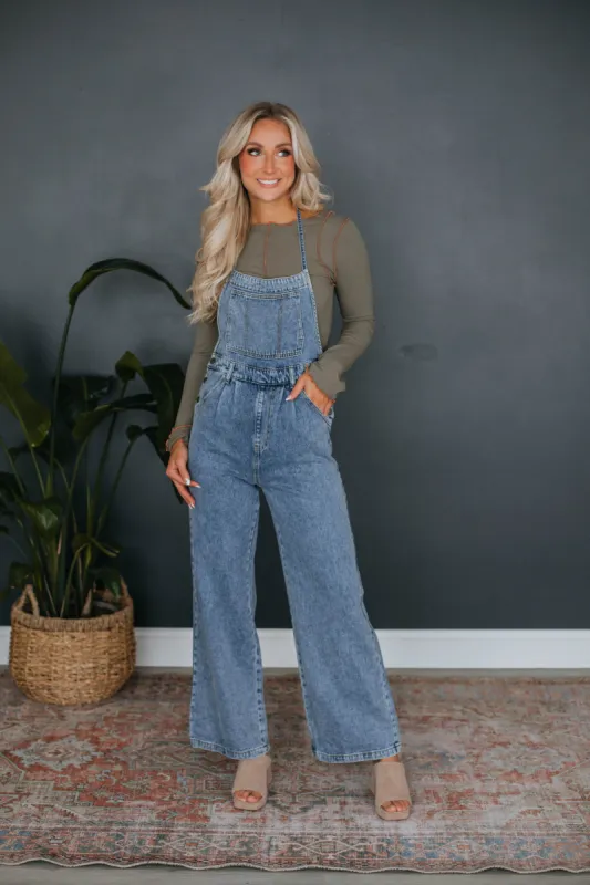 Kenleigh Denim Jumpsuit sold by Wild Oak Boutique