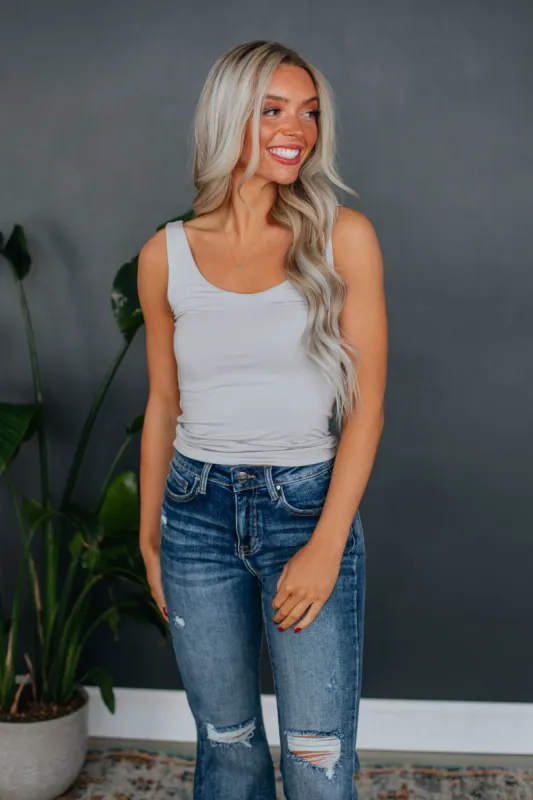 Delta Basic Tank - Pebble sold by Wild Oak Boutique