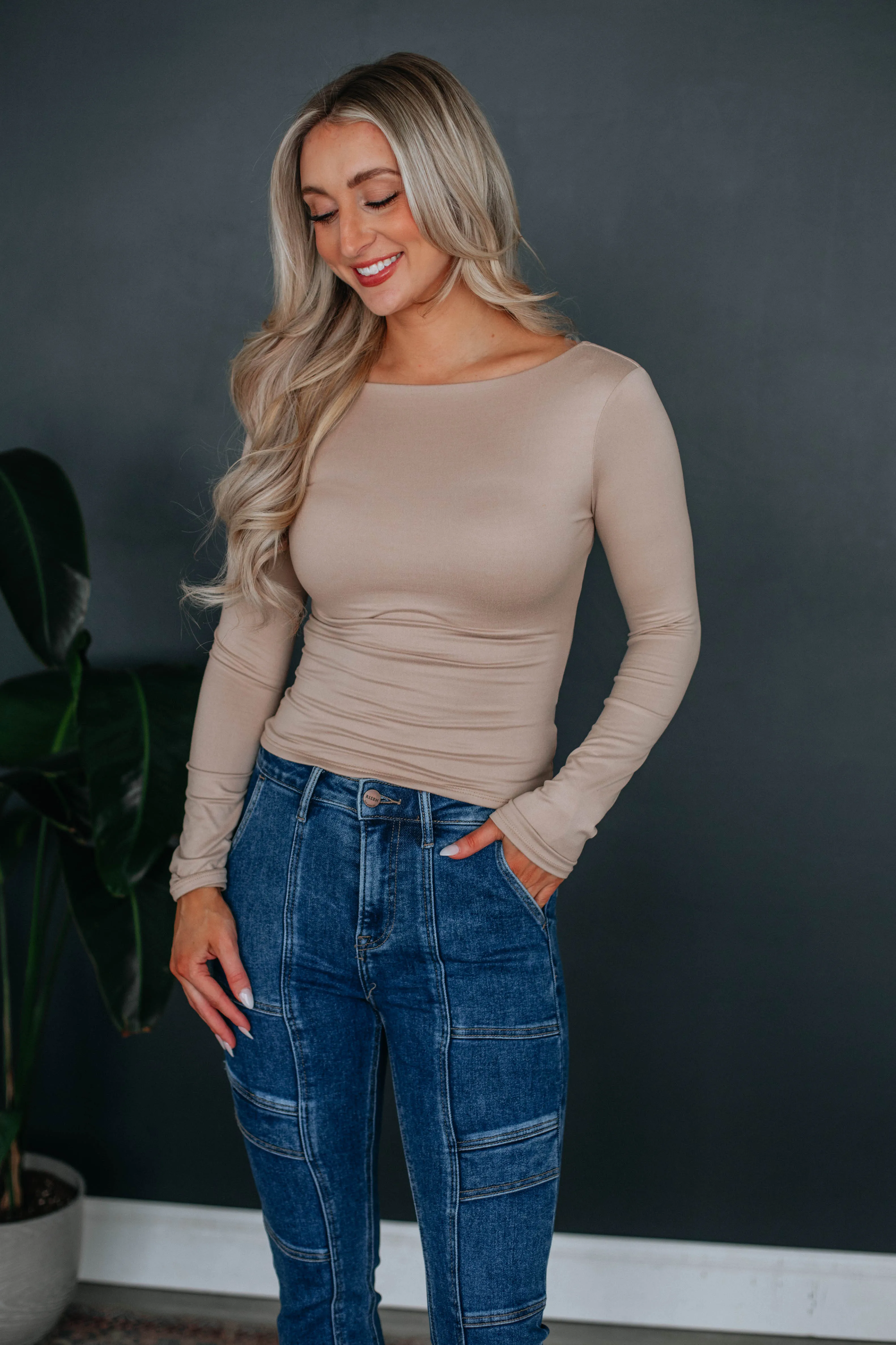 Ronin Long Sleeve Top - Almond sold by Wild Oak Boutique