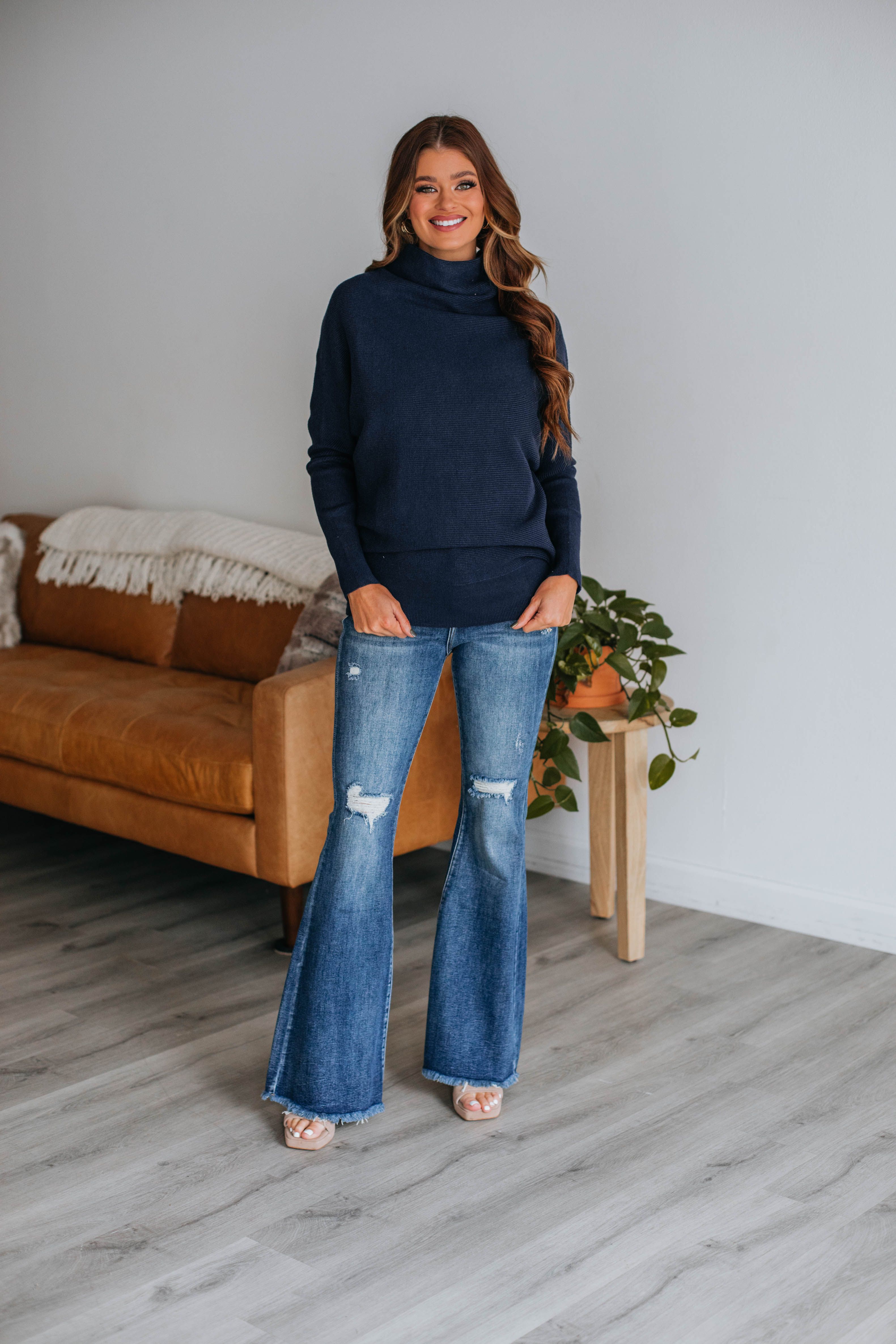 Gretchen Dolman Sweater - Navy sold by Wild Oak Boutique product image thumbnail 2