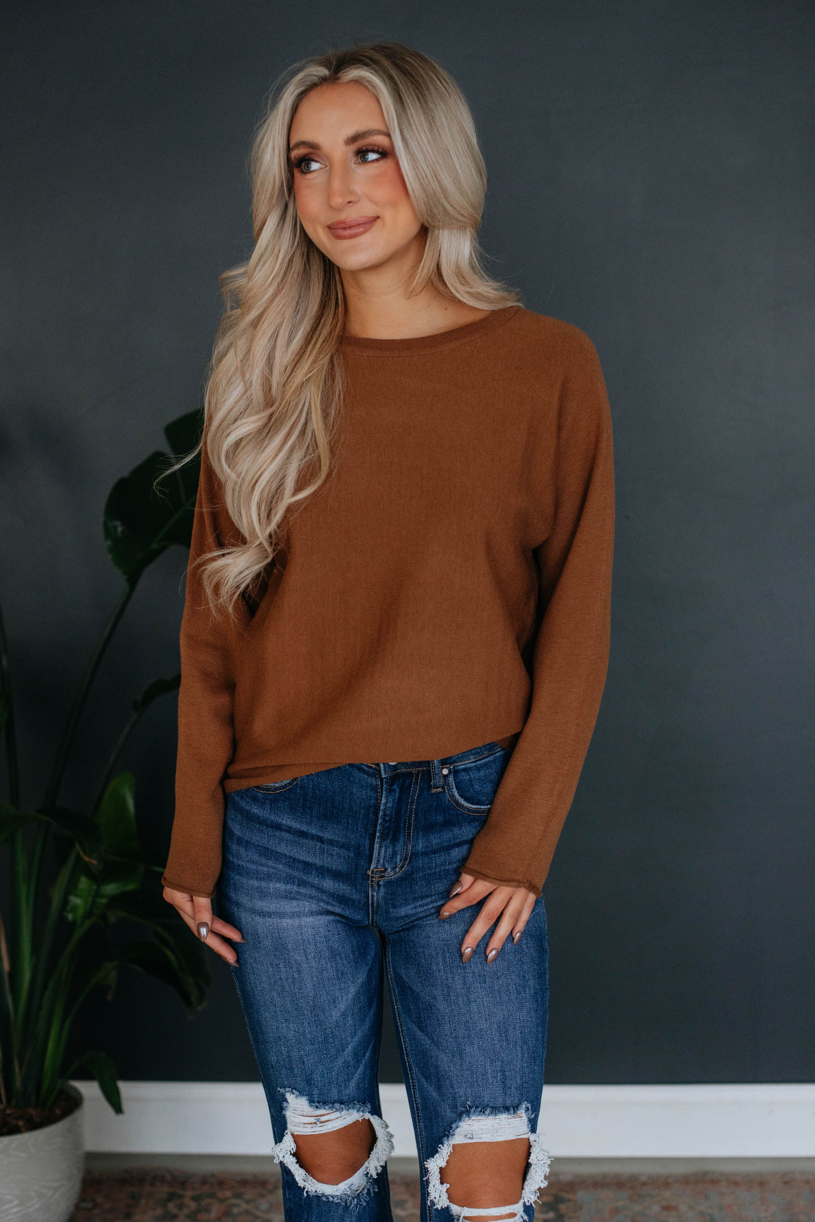 Brylee Lightweight Sweater - Gingerbread sold by Wild Oak Boutique product image thumbnail 5