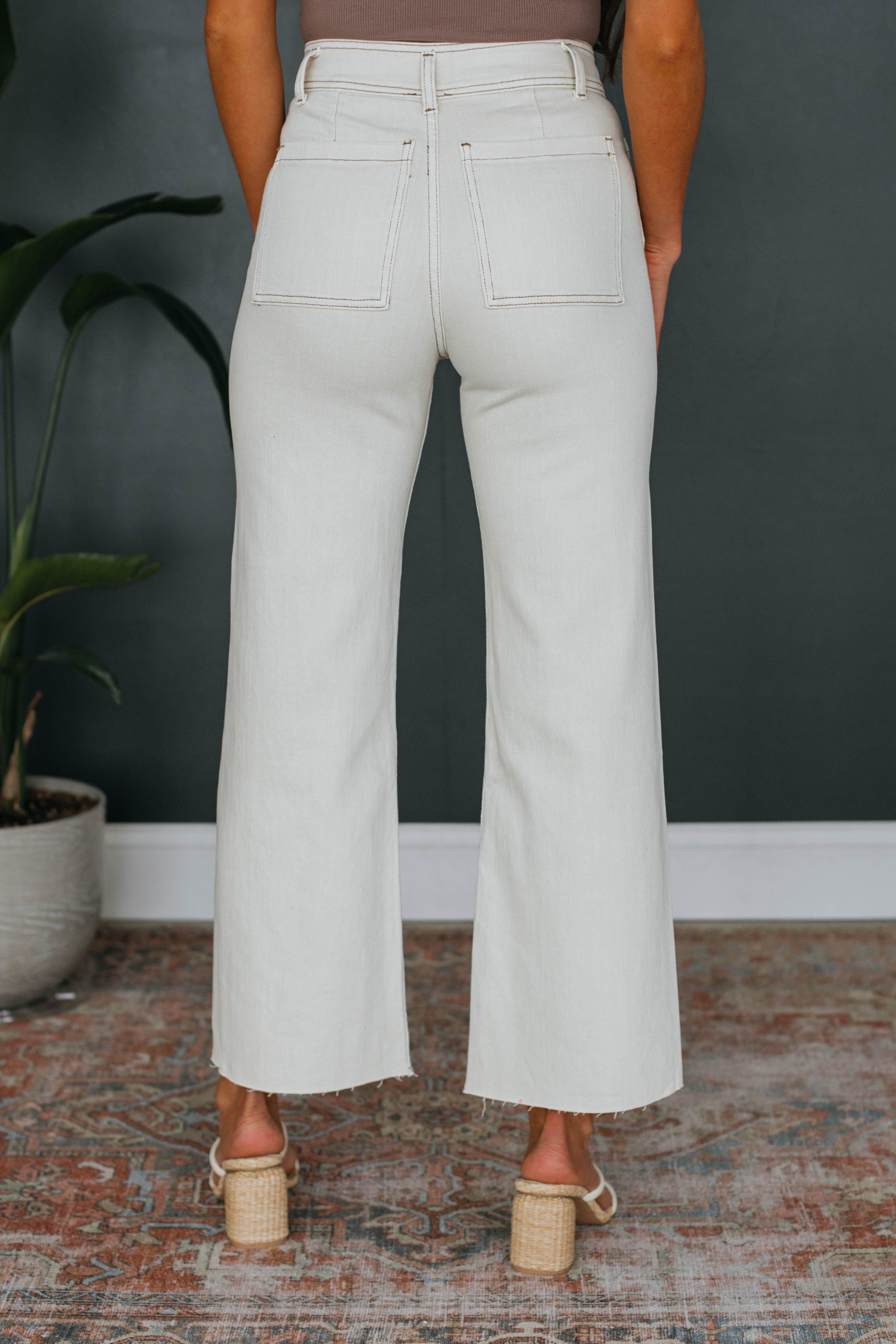 Hannah Wide Leg Pants - Beige sold by Wild Oak Boutique product image thumbnail 4