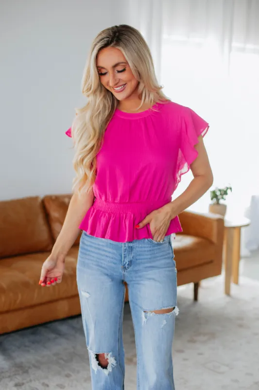 Balancing It All Top - Hot Pink sold by Wild Oak Boutique