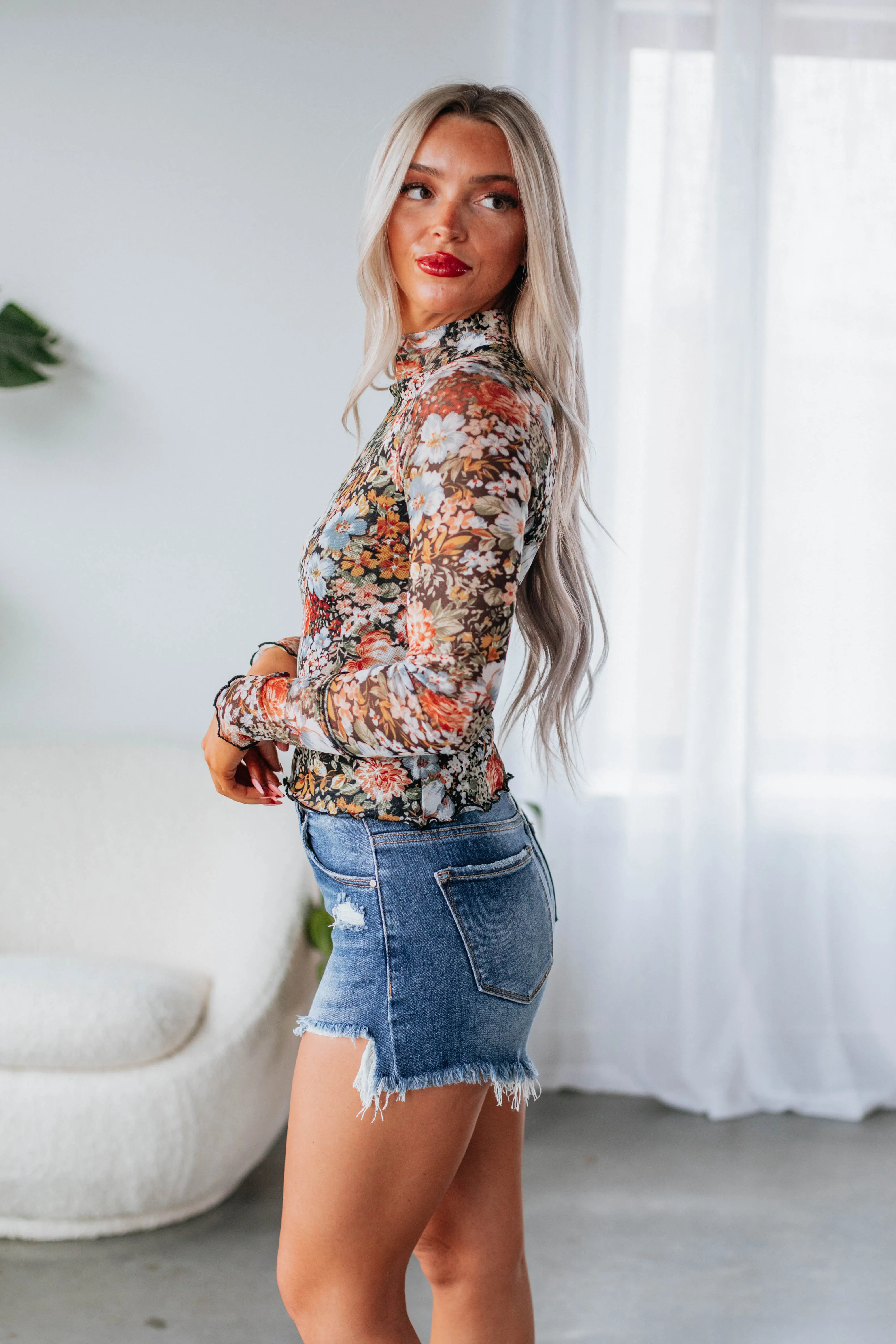 Brooks Floral Mesh Top sold by Wild Oak Boutique product image thumbnail 4