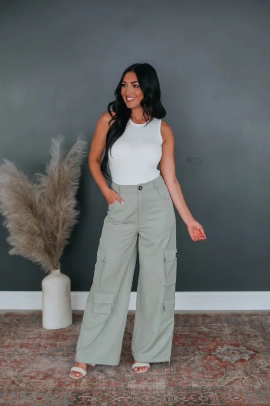 Reign Cargo Pants - Sage sold by Wild Oak Boutique