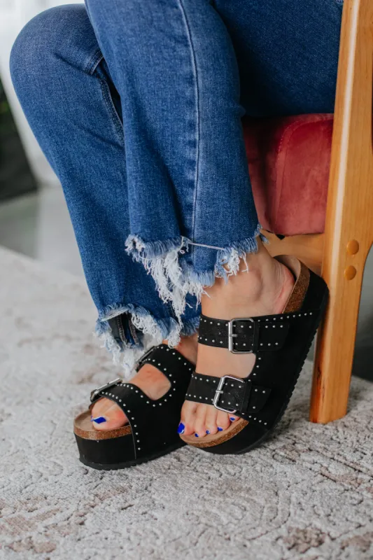 Diva Behavior Platform Sandals - Black sold by Wild Oak Boutique