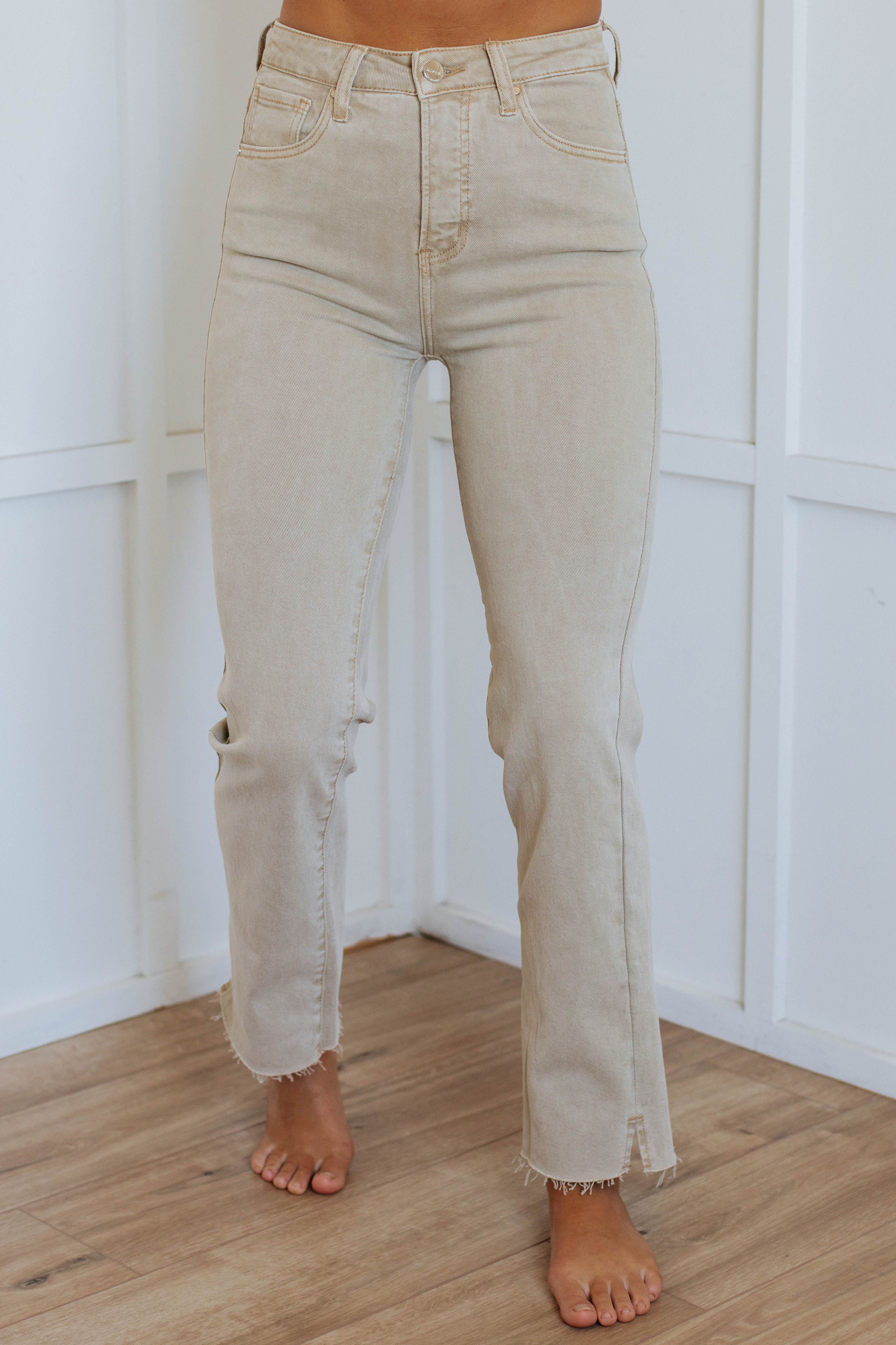 Nayla Risen Jeans - Sand sold by Wild Oak Boutique