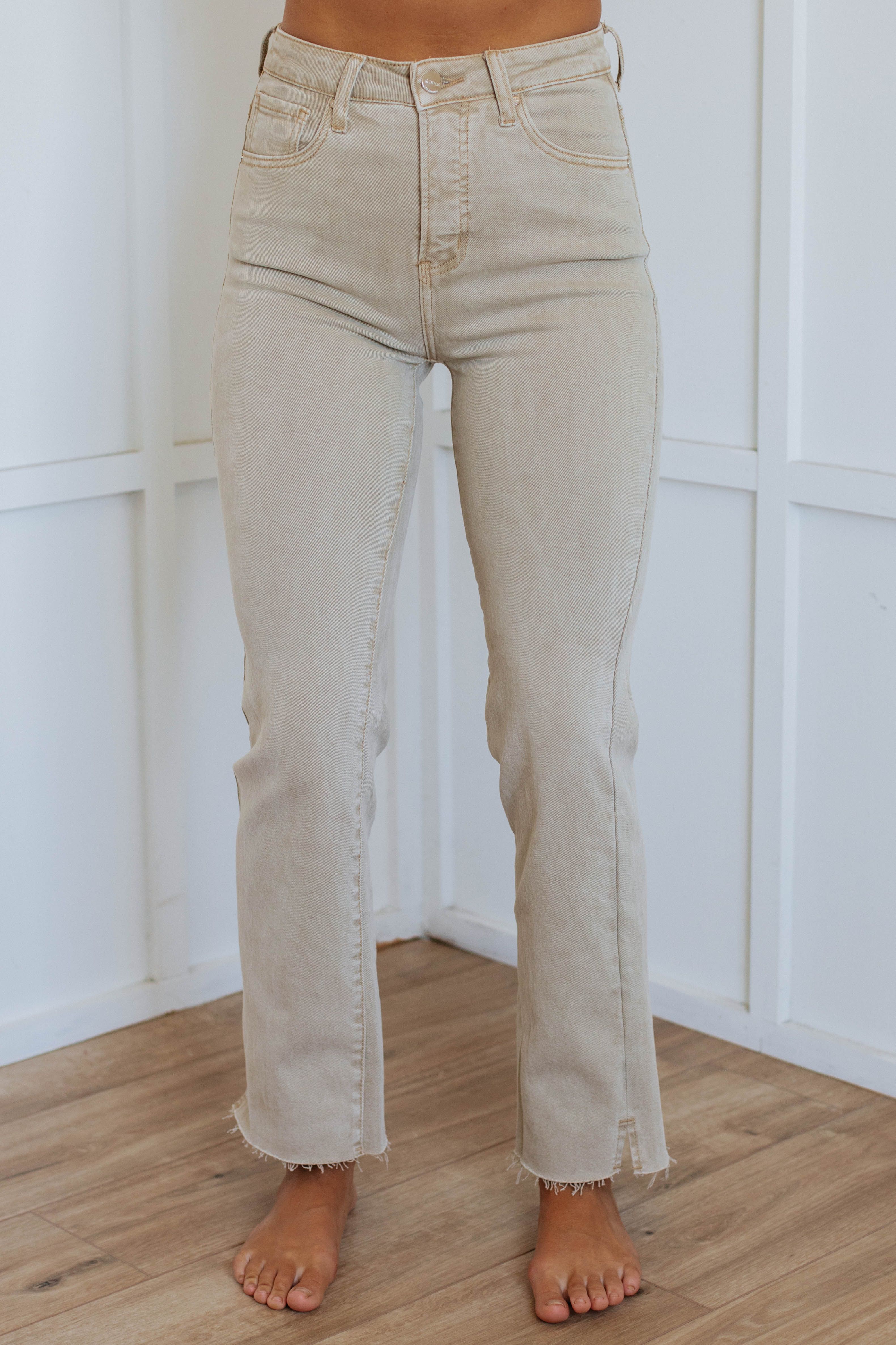 Nayla Risen Jeans - Sand sold by Wild Oak Boutique product image thumbnail 3