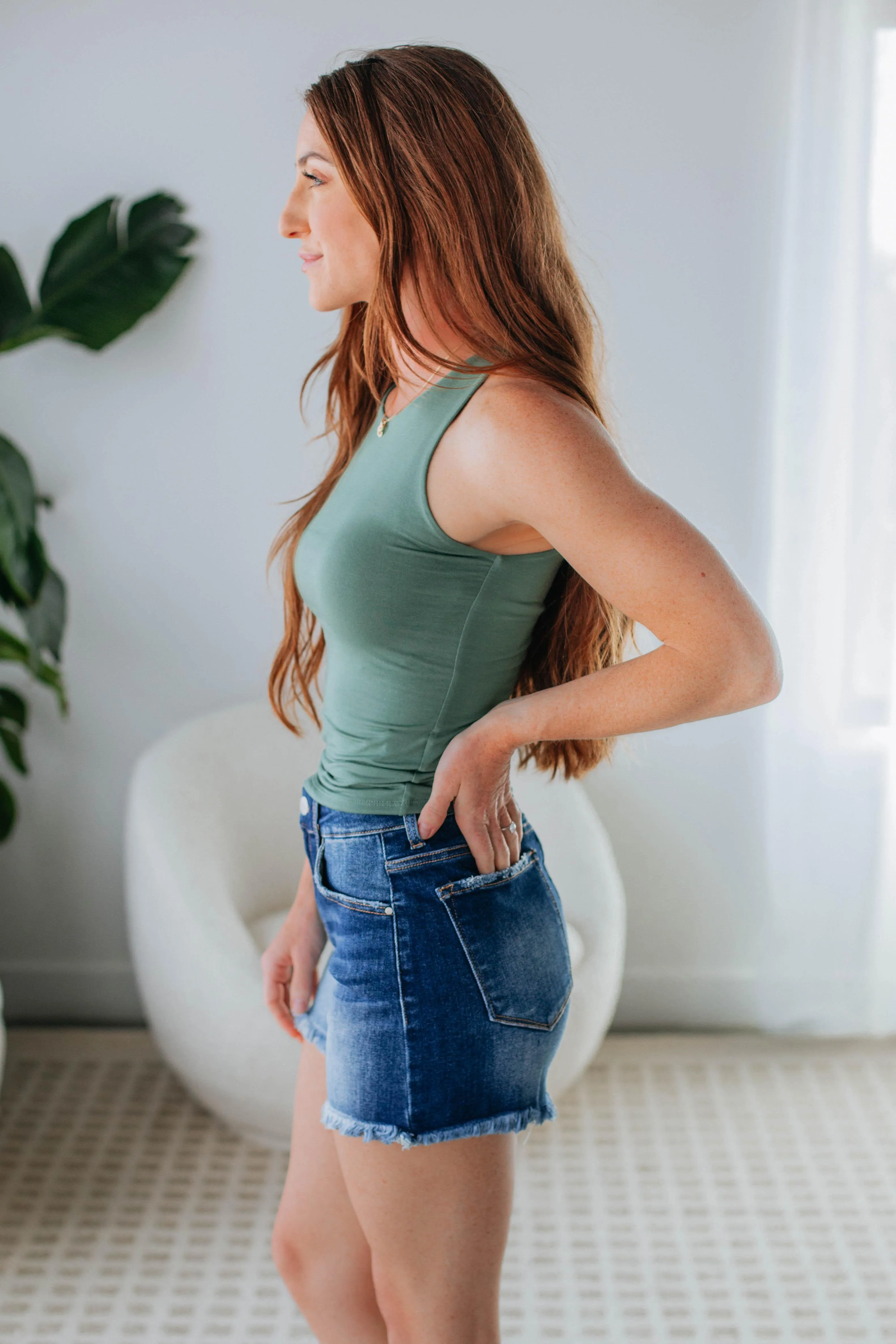 Demi Basic Tank - Pine sold by Wild Oak Boutique product image thumbnail 2