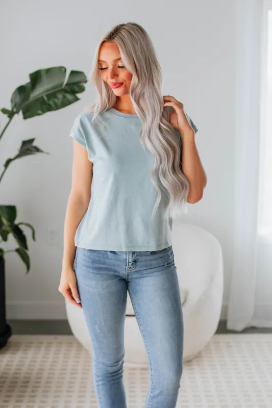 Kellan Basic Tee - Cloud sold by Wild Oak Boutique