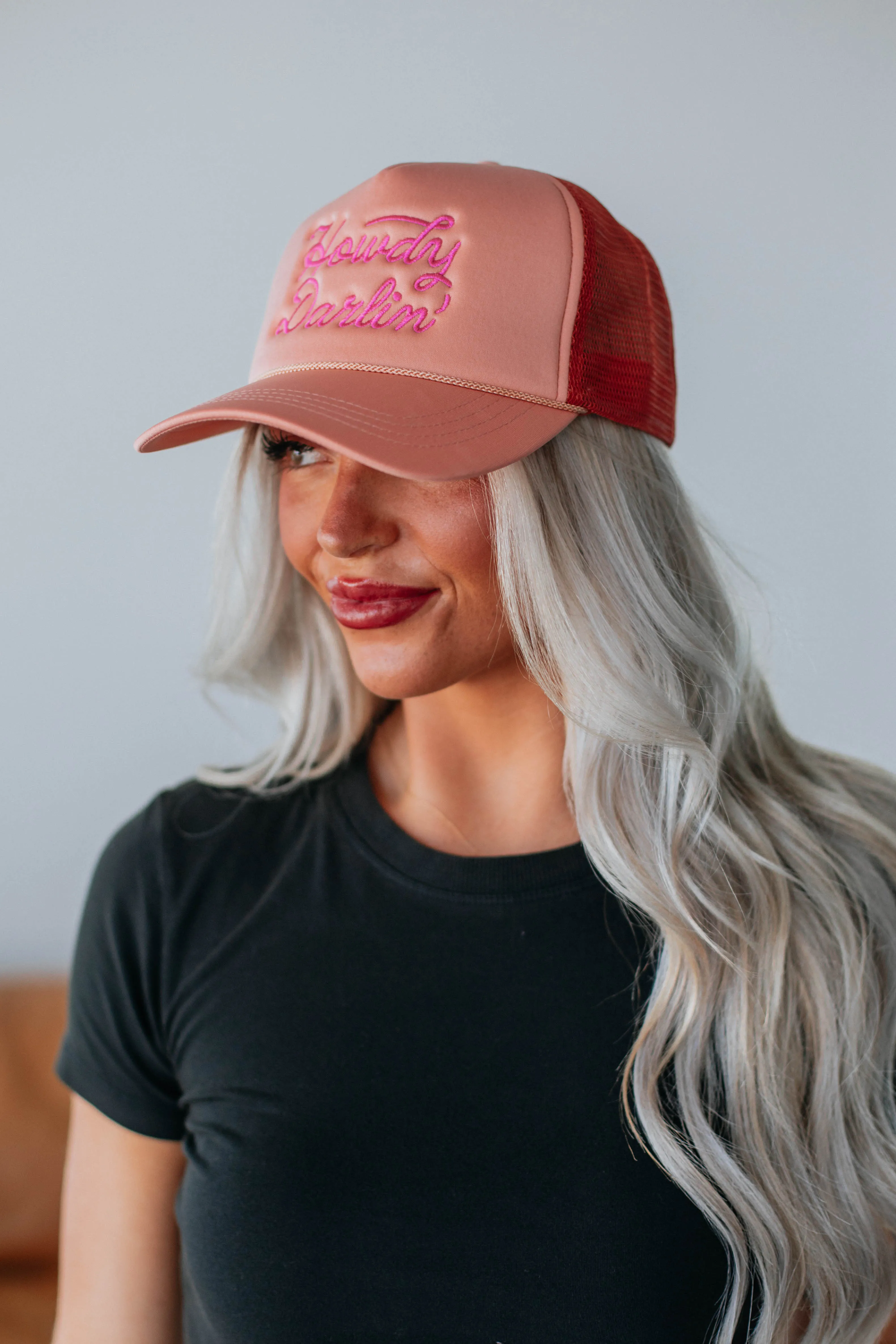 Howdy Darlin' Trucker Hat - Peach sold by Wild Oak Boutique product image thumbnail 2