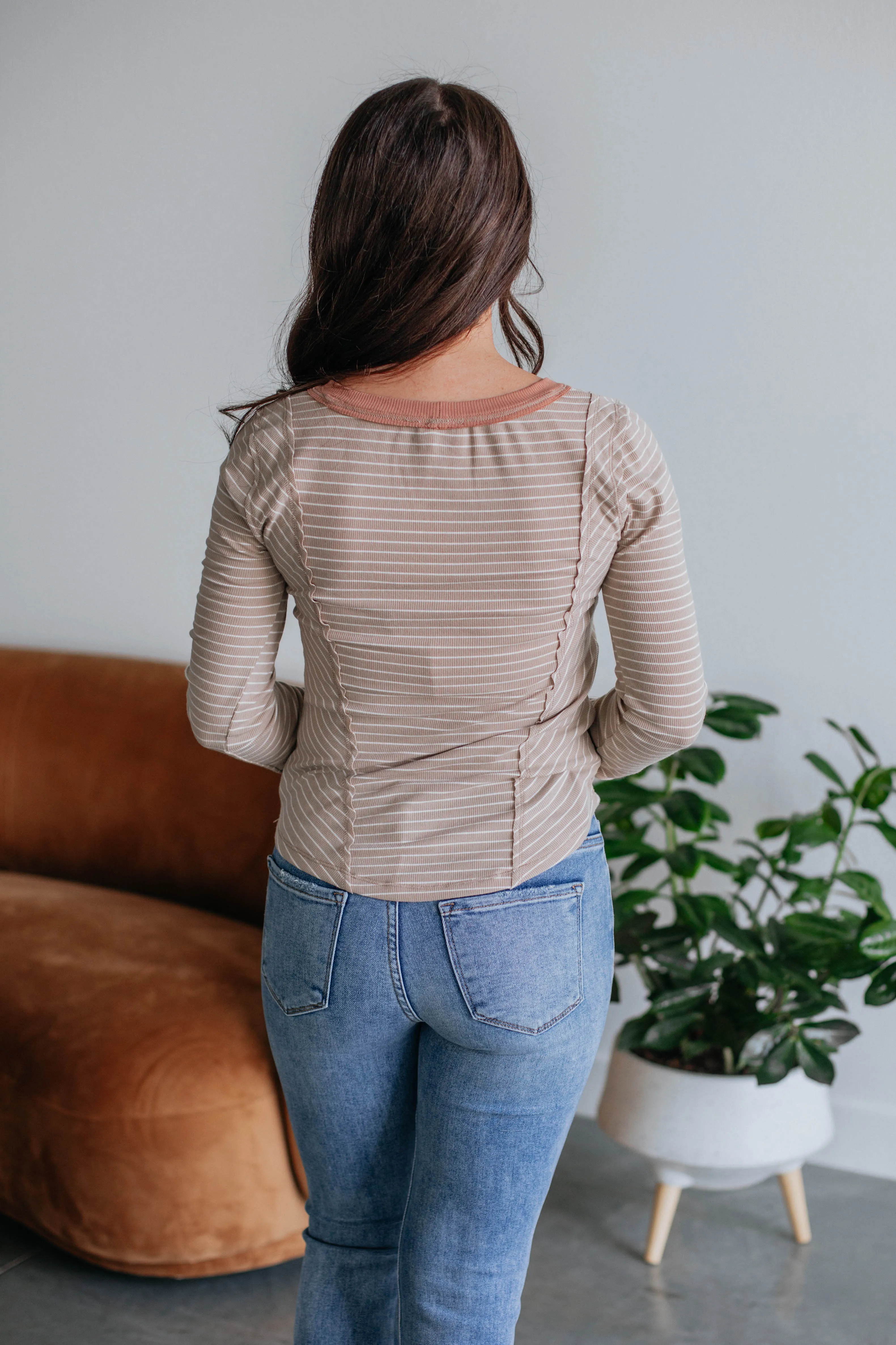 Jalene Ribbed Top - Sand Mix sold by Wild Oak Boutique product image thumbnail 5