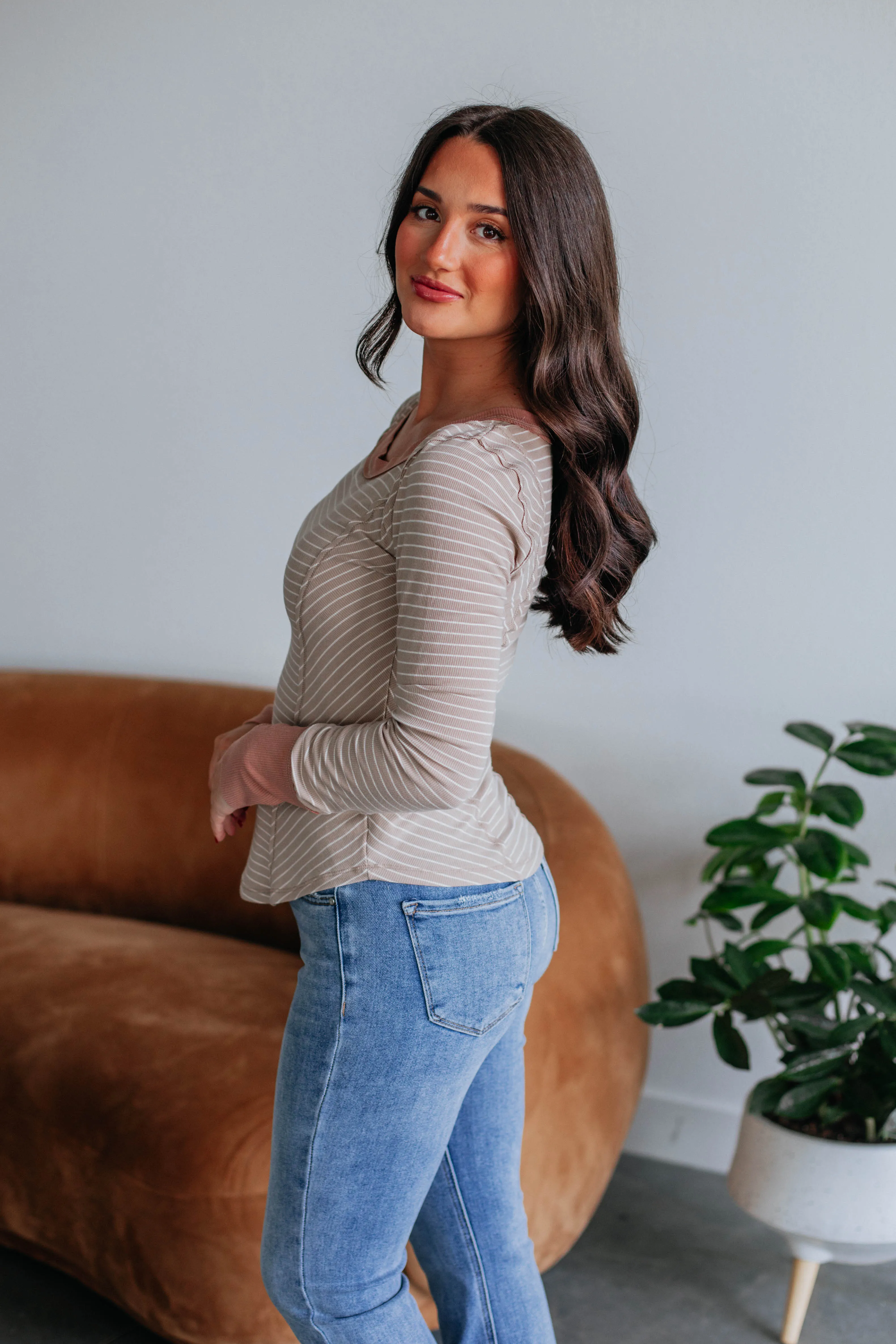 Jalene Ribbed Top - Sand Mix sold by Wild Oak Boutique product image thumbnail 3