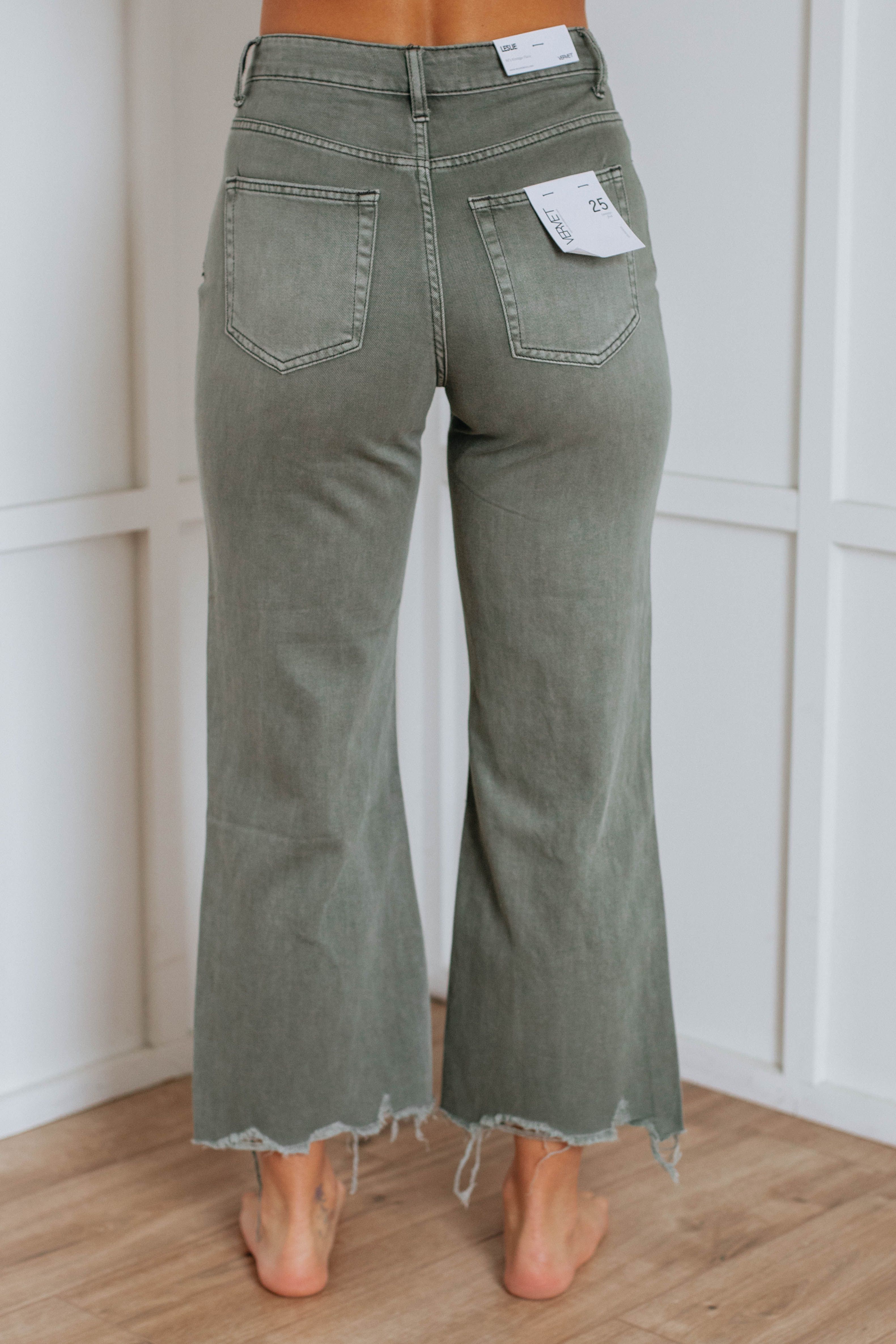 Leslie Vervet Jeans - Artichoke sold by Wild Oak Boutique product image thumbnail 4