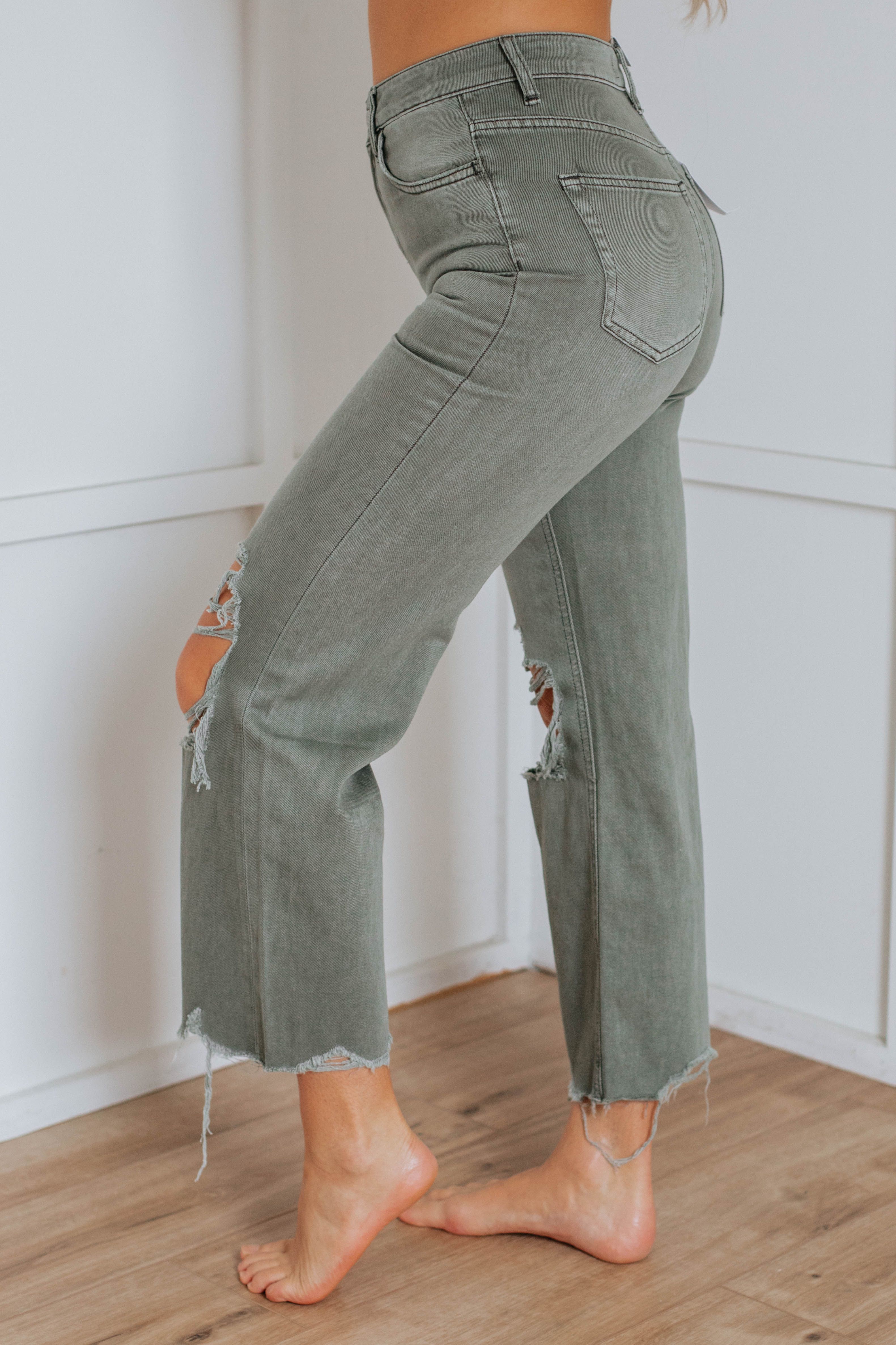 Leslie Vervet Jeans - Artichoke sold by Wild Oak Boutique product image thumbnail 2