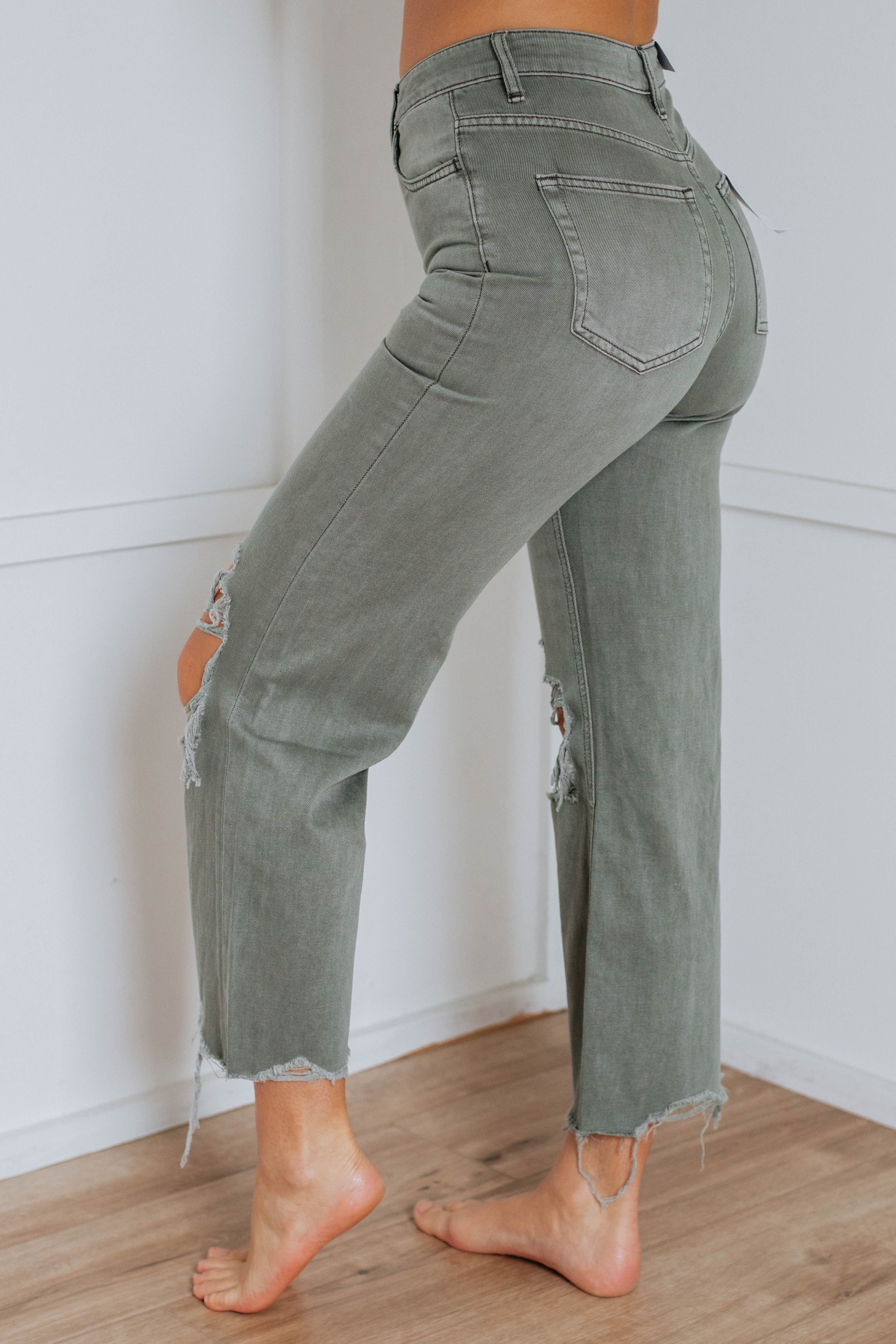 Leslie Vervet Jeans - Artichoke sold by Wild Oak Boutique product image thumbnail 5