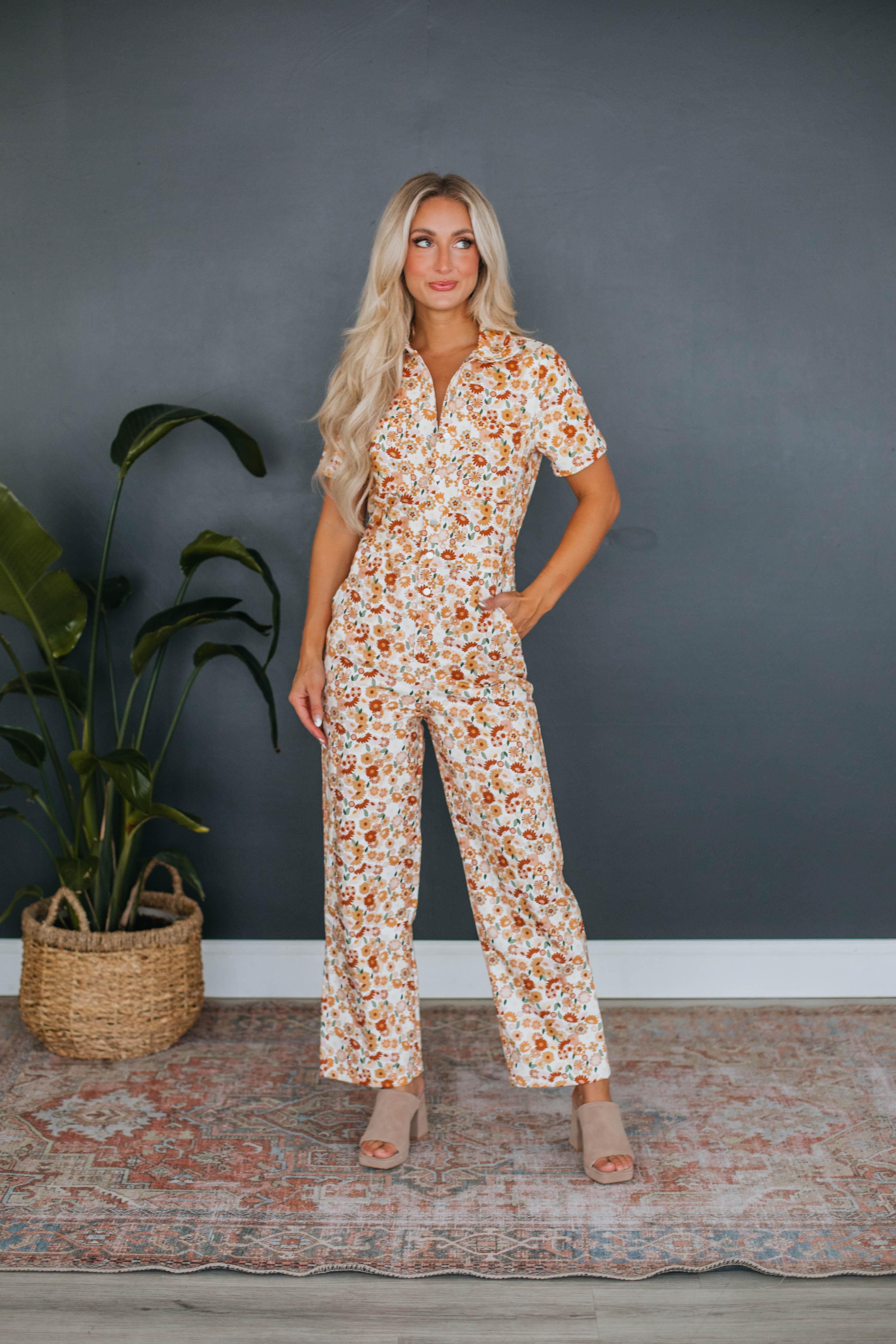 Lilah Floral Jumpsuit sold by Wild Oak Boutique