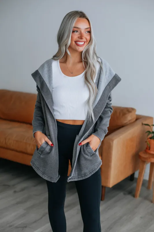Graham Cardigan - Charcoal made by Mono B