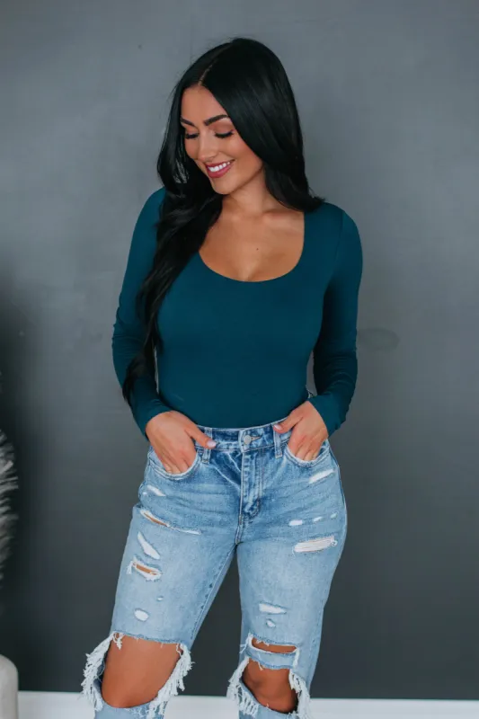 Kalinda Bodysuit - Dark Teal sold by Wild Oak Boutique