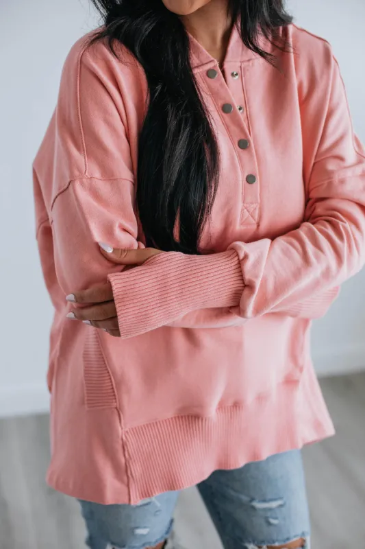 Cadence Pullover - Flamingo sold by Wild Oak Boutique