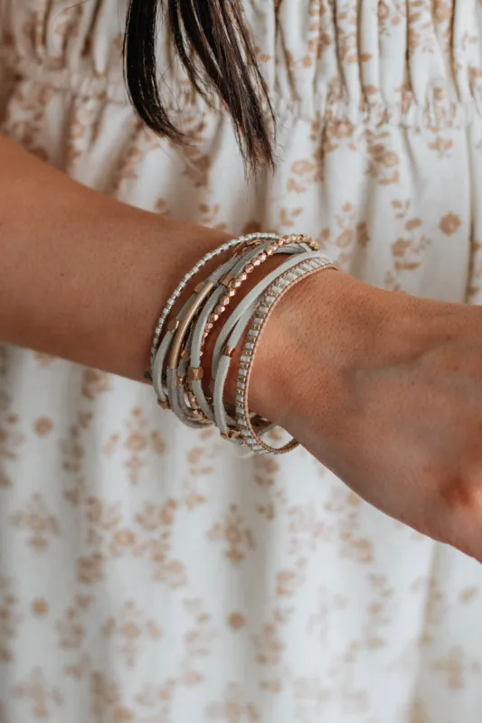Zinnia Layered Bracelet - Taupe sold by Wild Oak Boutique