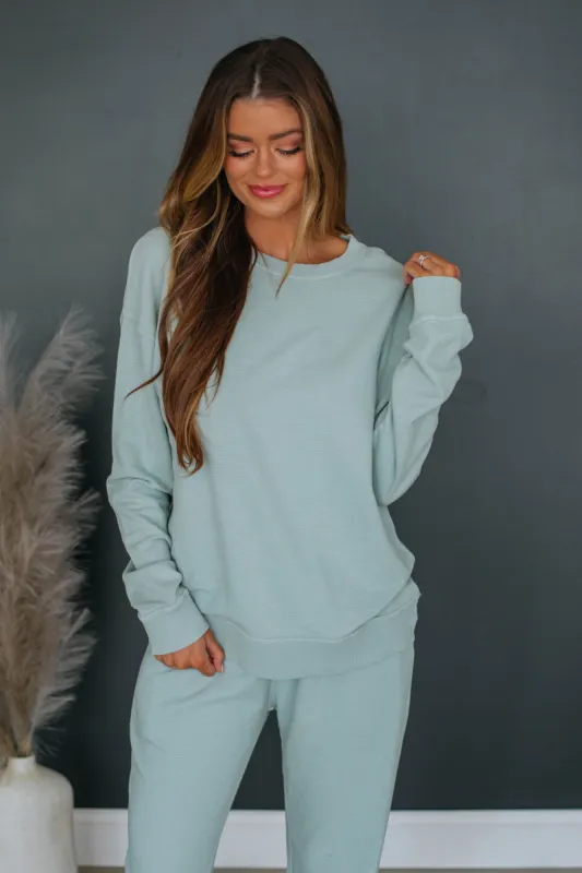 Trinity Crewneck - Sage sold by Wild Oak Boutique