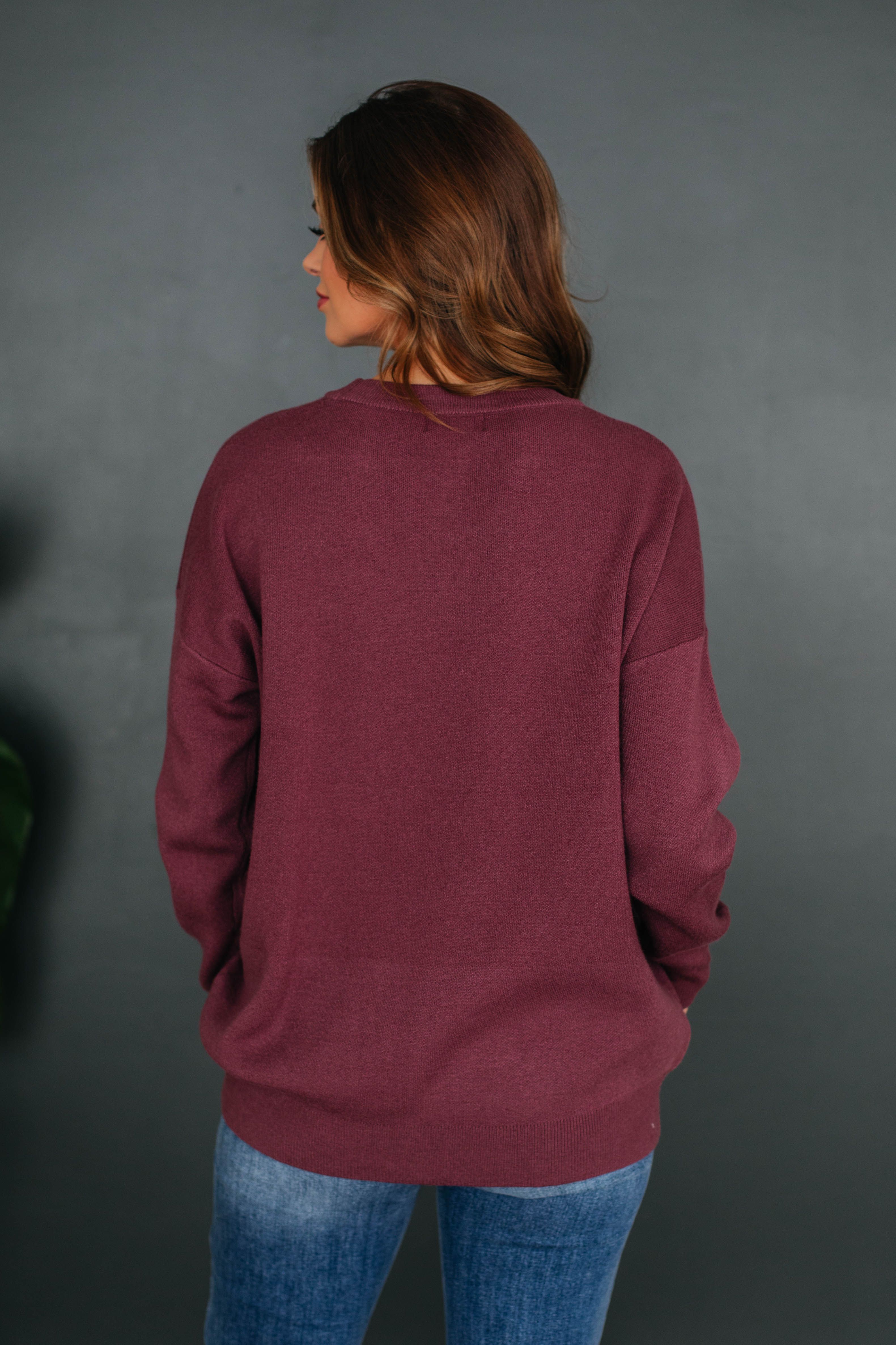 Kelsey Sweater - Sangria sold by Wild Oak Boutique product image thumbnail 4