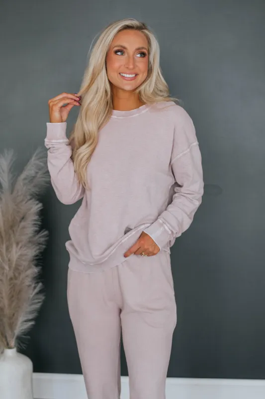 Trinity Crewneck - Dusty Pink sold by Wild Oak Boutique