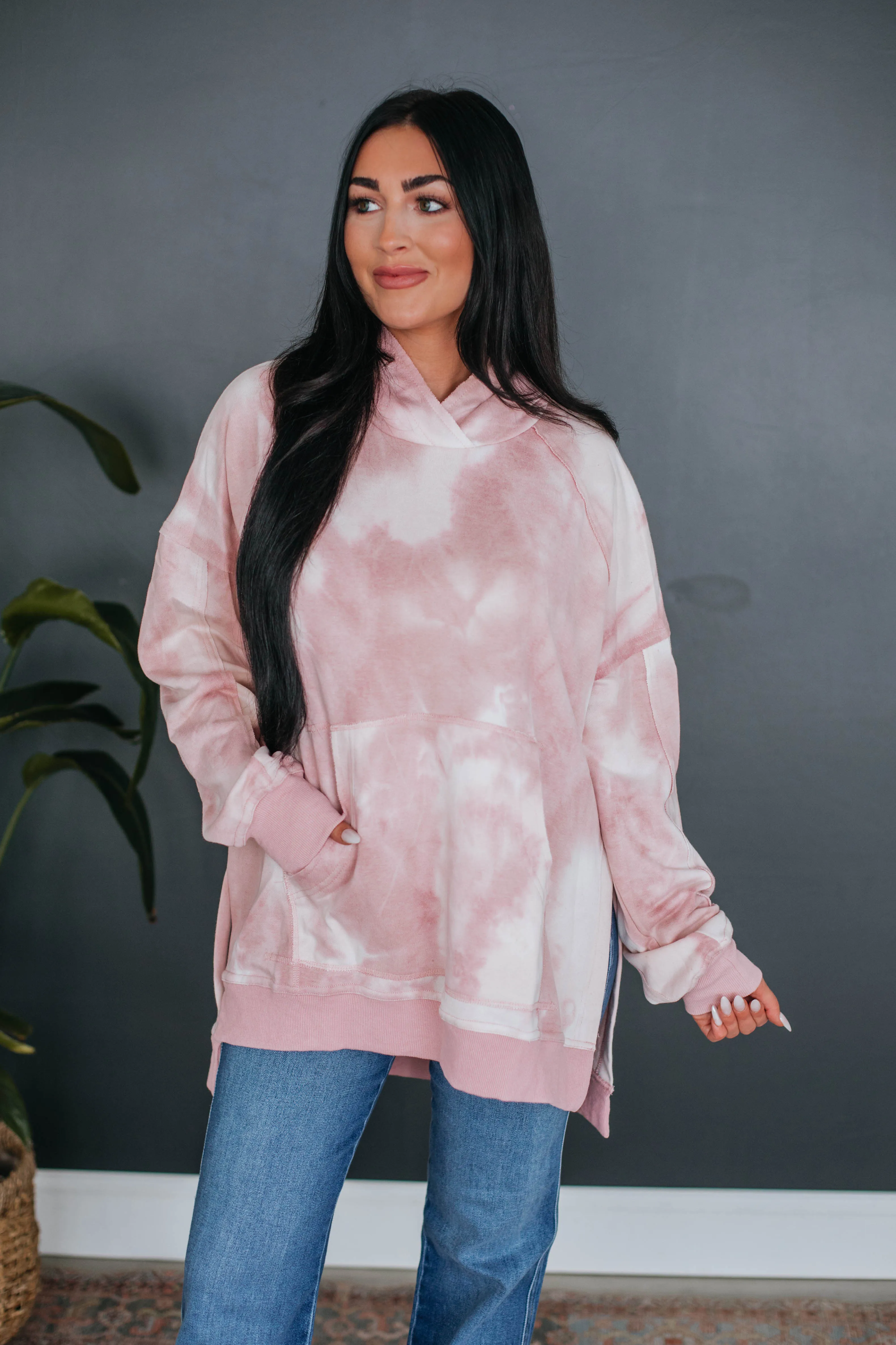 Leylan Tie-Dye Hoodie - Pink sold by Wild Oak Boutique product image thumbnail 4