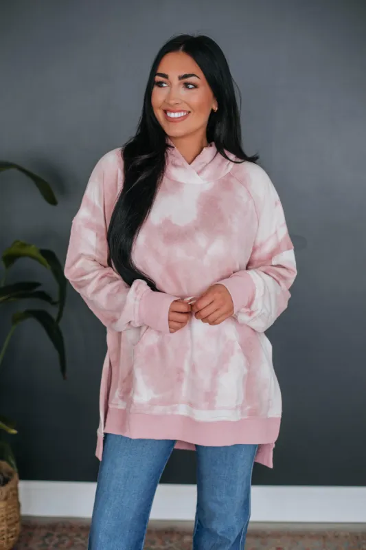 Leylan Tie-Dye Hoodie - Pink sold by Wild Oak Boutique
