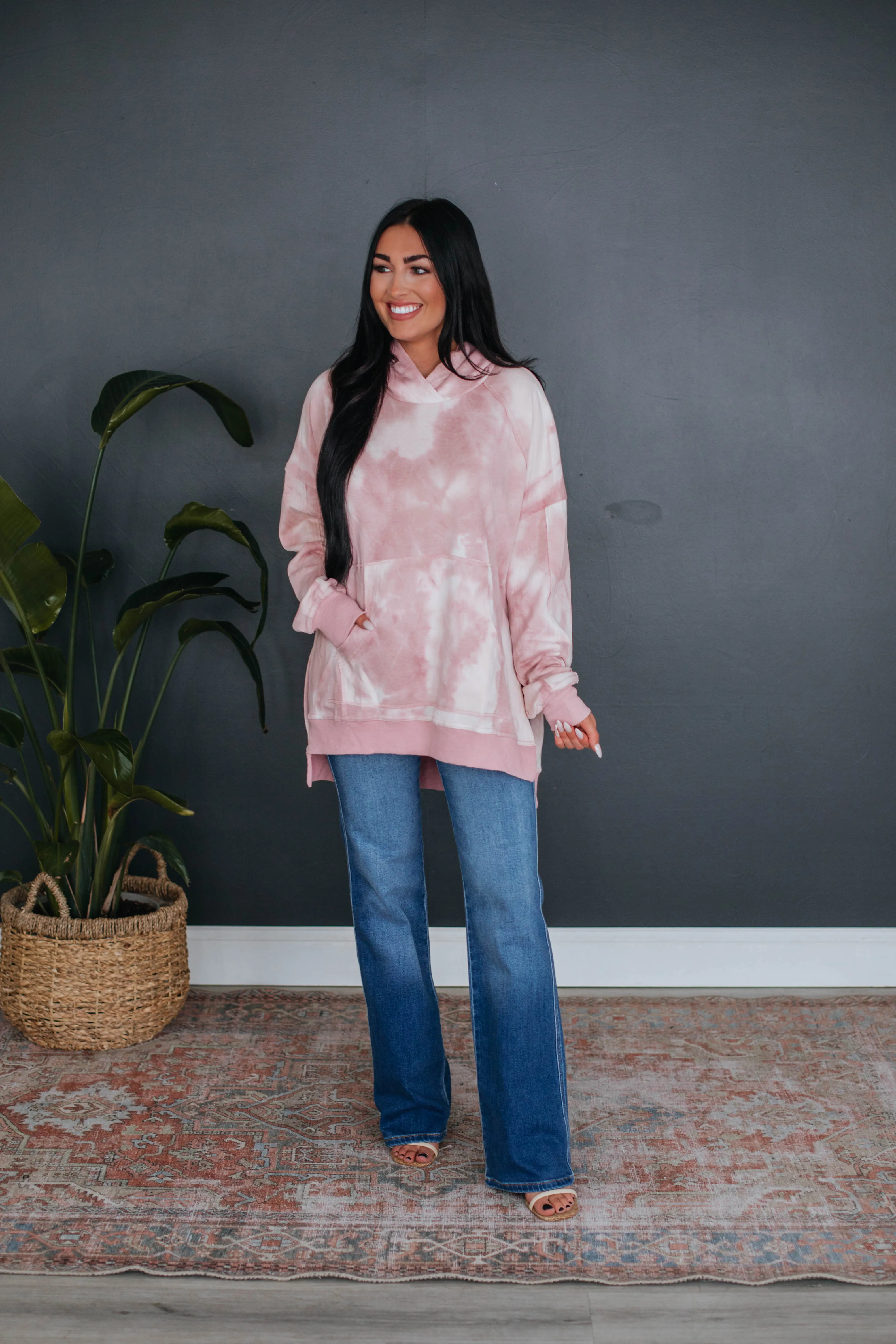 Leylan Tie-Dye Hoodie - Pink sold by Wild Oak Boutique product image thumbnail 2