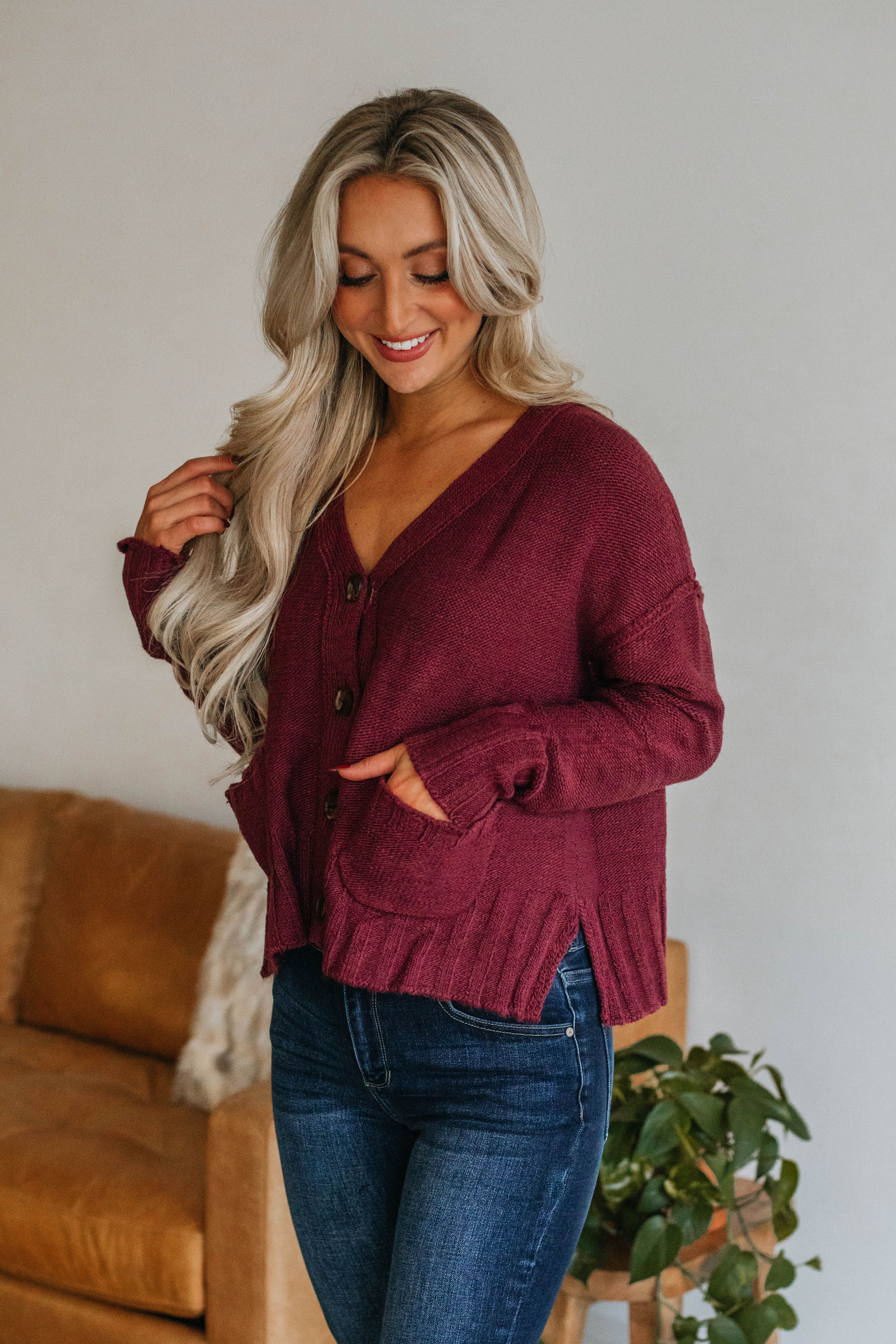 Monty Cardigan - Wine sold by Wild Oak Boutique product image thumbnail 2