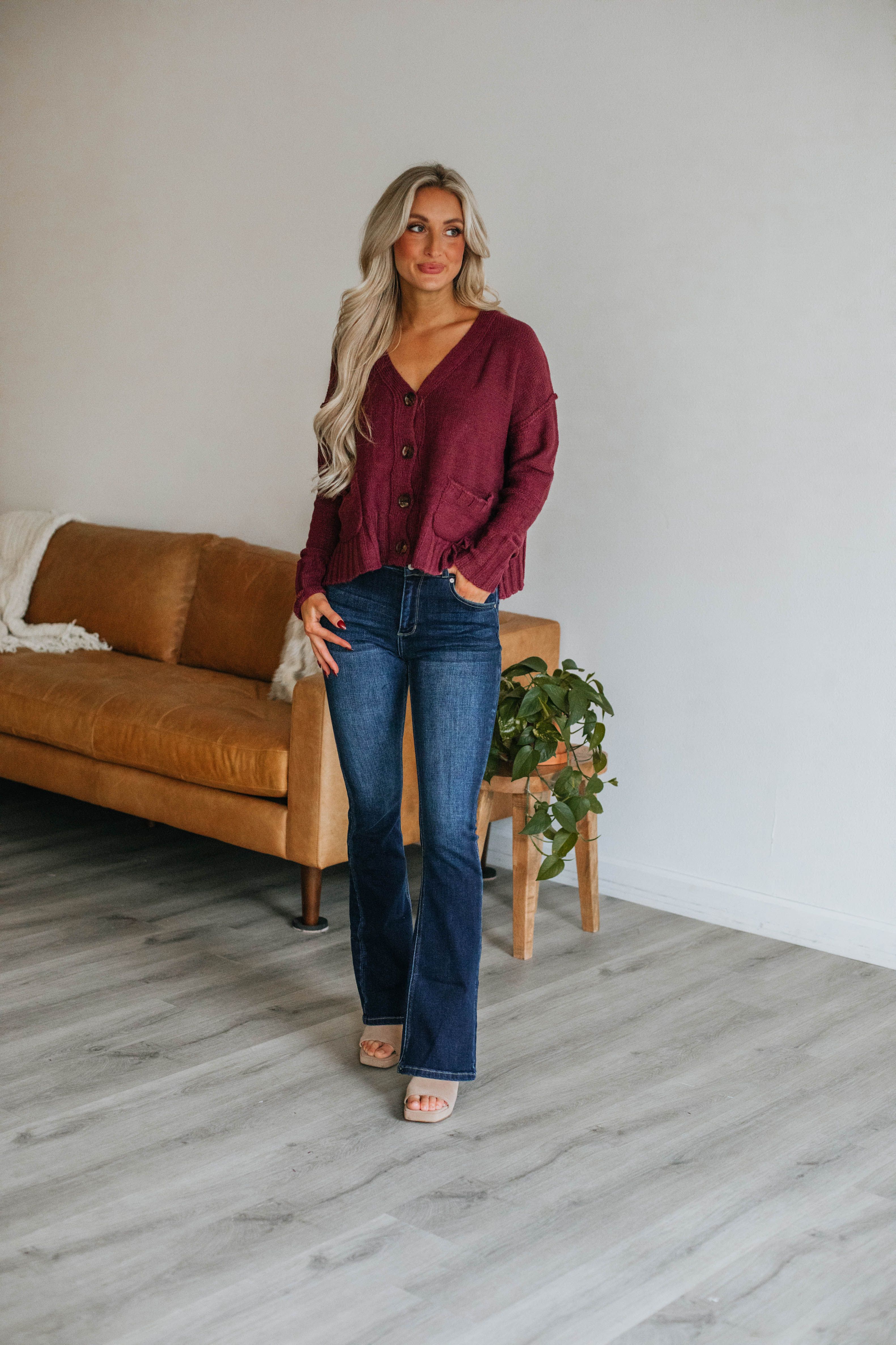 Monty Cardigan - Wine sold by Wild Oak Boutique product image thumbnail 3